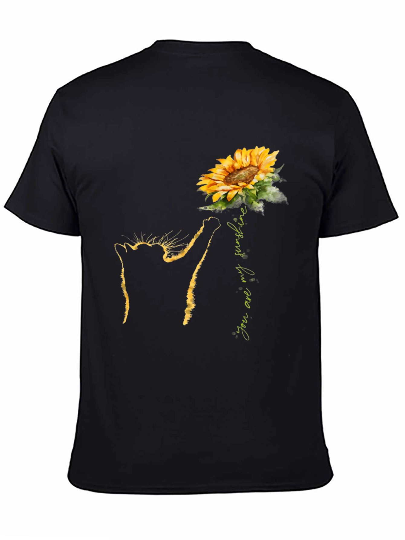 Black Cat Sunflower T-Shirt - You Are My Sunshine Tee view 4