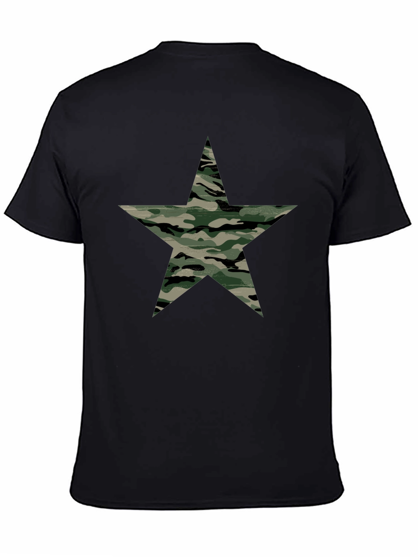 Black Camo Star Graphic Black T-Shirt view 4