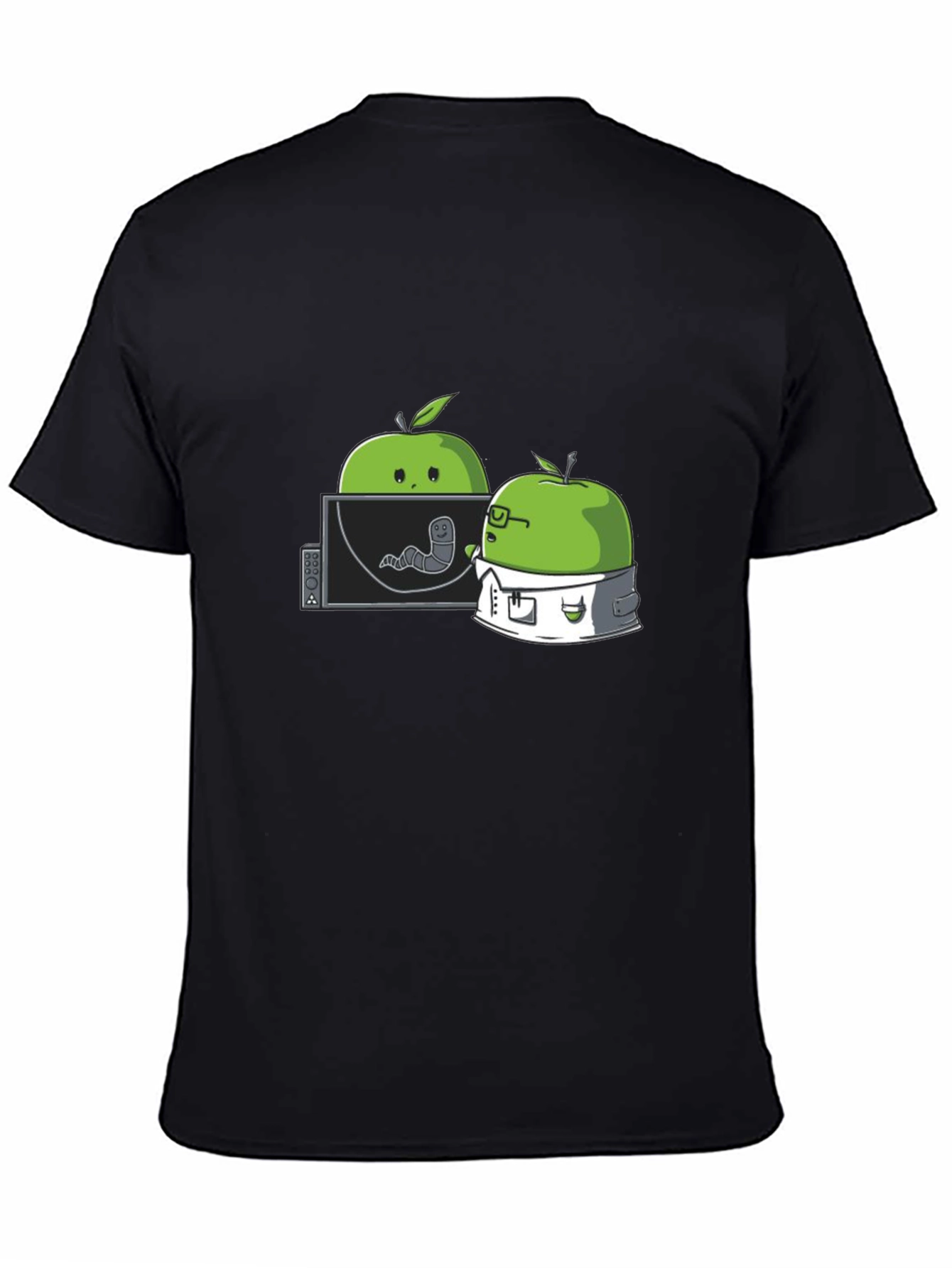 Black Apple Worm Lab T-Shirt - Funny Science Tee view 4