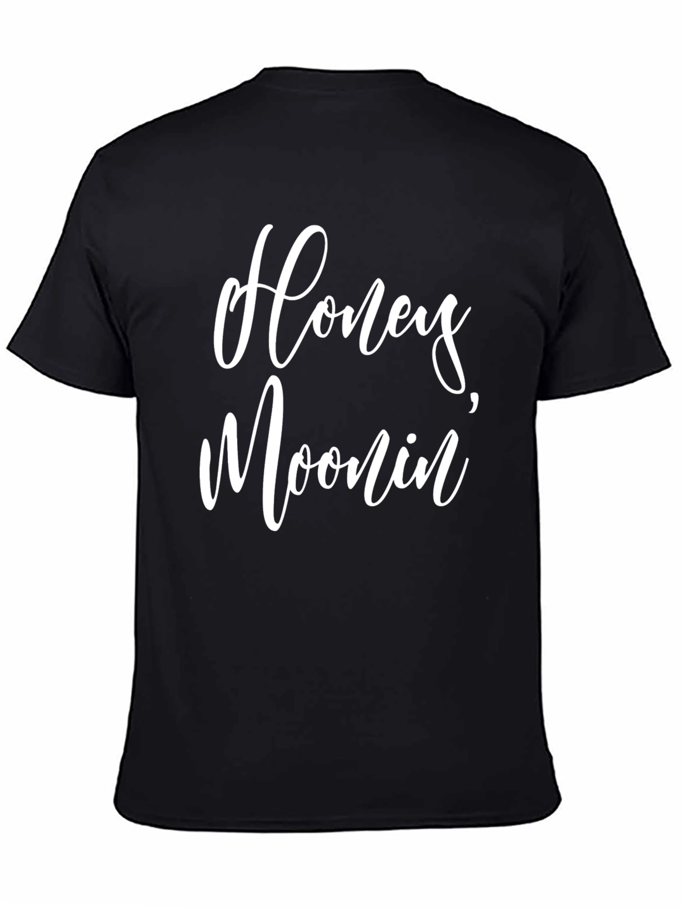 Black Honeymoonin' Graphic Tee - Casual Crew Neck T-Shirt view 4
