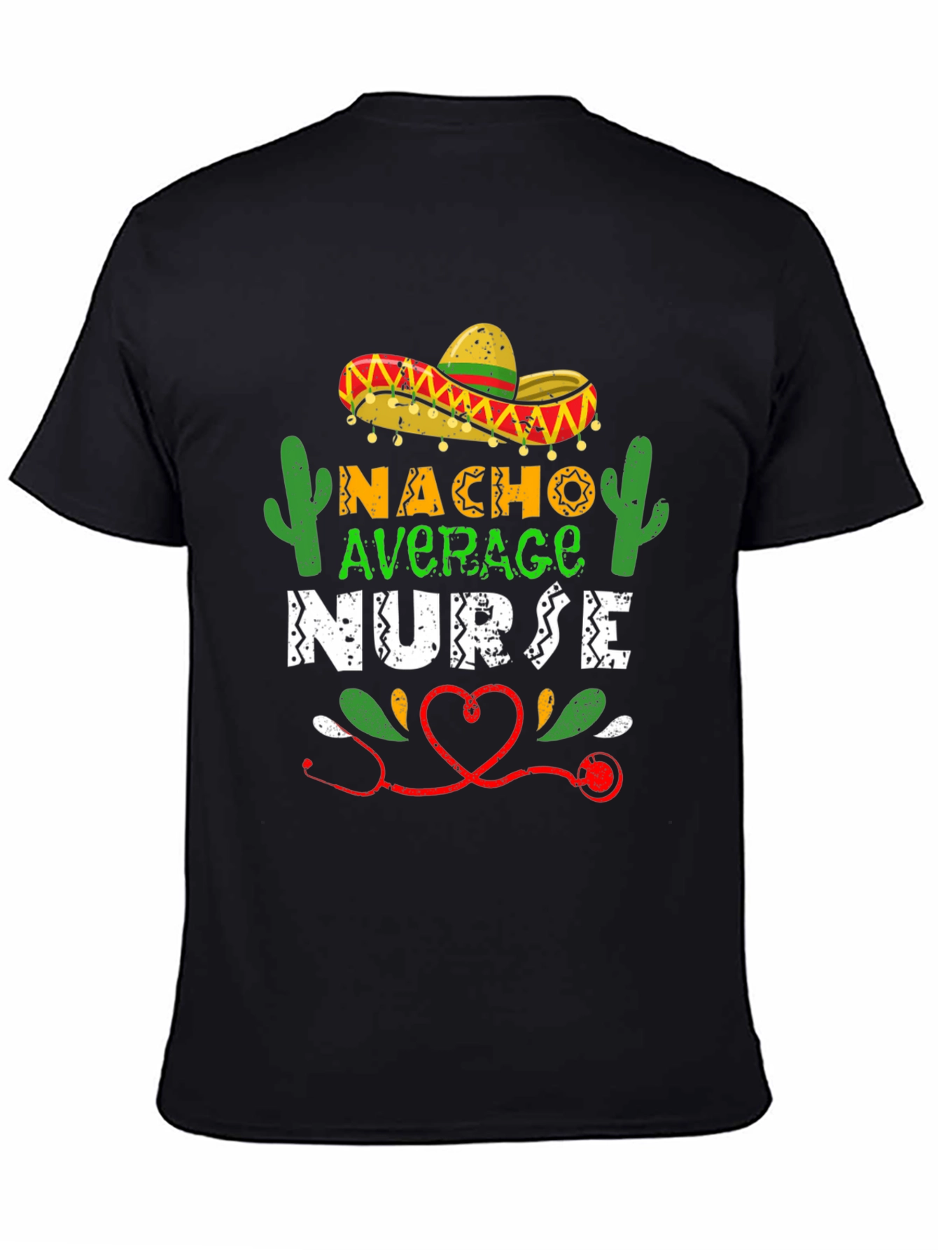 Black Nacho Average Nurse T-Shirt - Fun Medical Apparel view 4