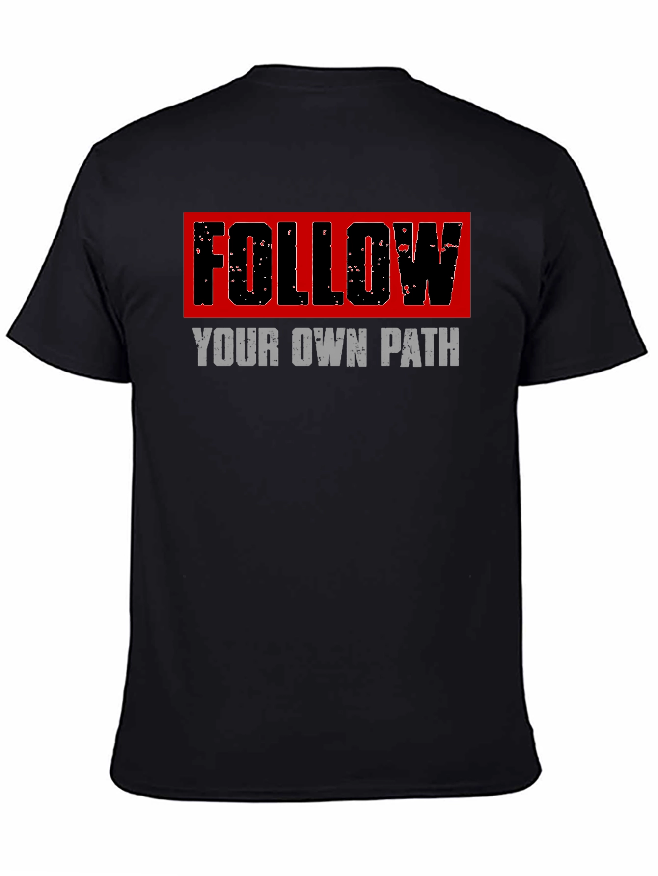 Black Follow Your Own Path Graphic Tee - Black view 4