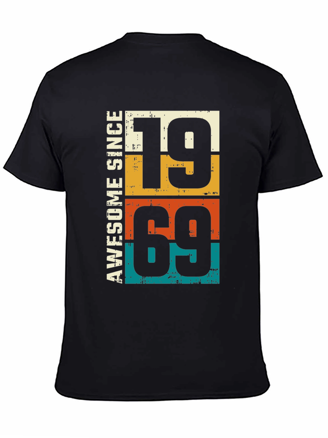 Black Awesome Since 1969 - Retro Birthday Tee view 4