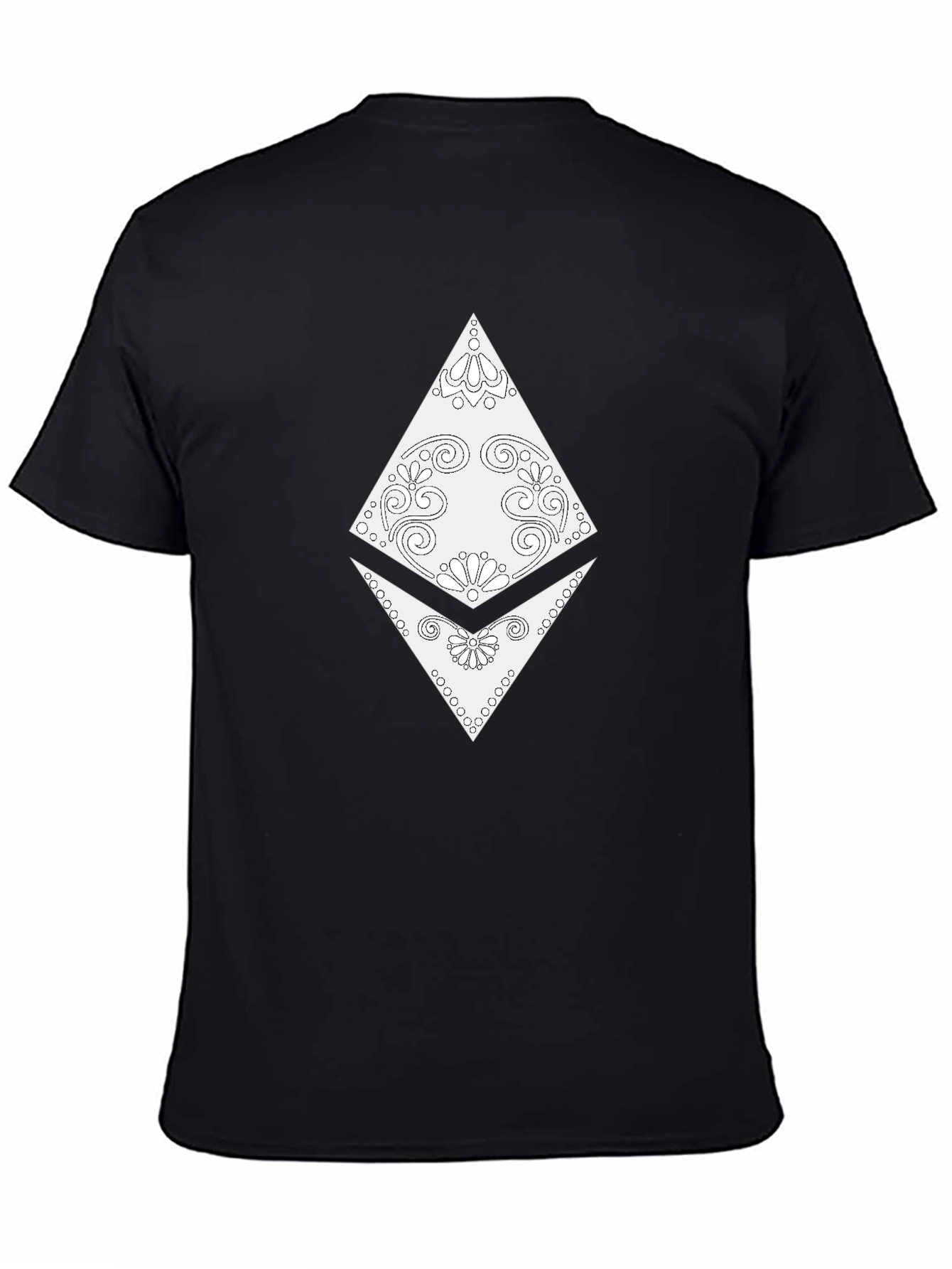 Black Ethereum Diamond T-Shirt - Black Crypto Tee view 4