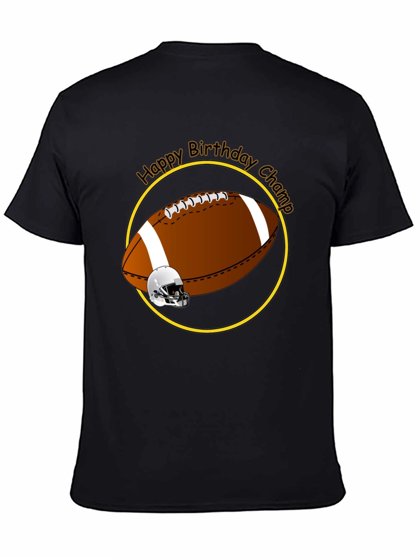 Black Birthday Football Champ T-Shirt view 4