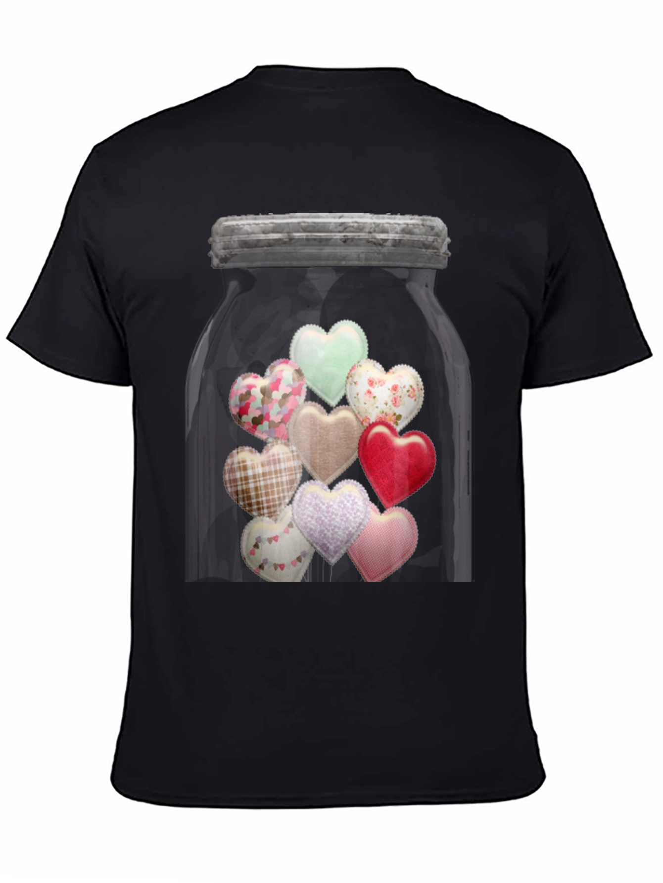 Black Jar of Hearts Graphic Tee - Lovecore Aesthetic view 4