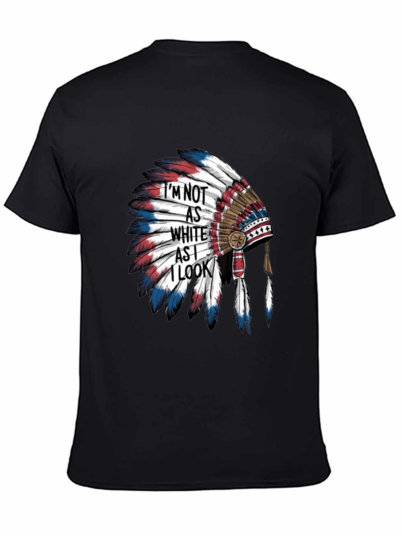 Black Native American Headdress Graphic Tee view 4
