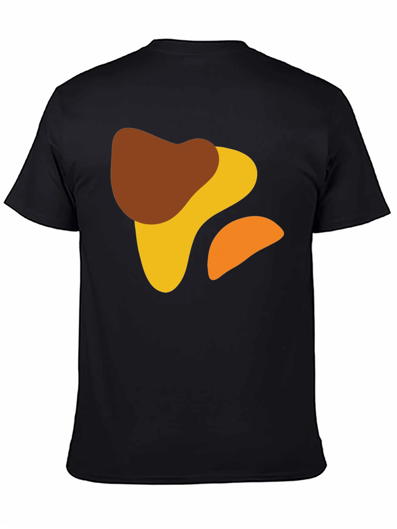 Black Abstract Shapes Black T-Shirt - Modern Art Design view 4