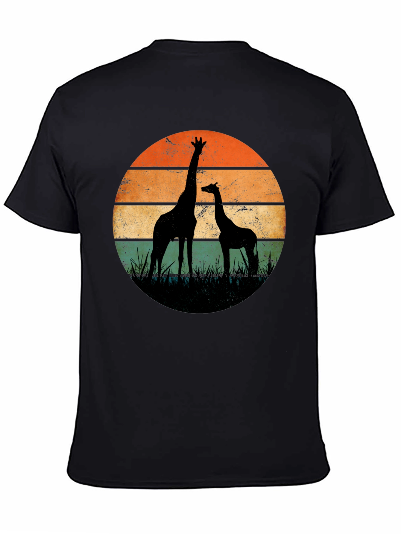 Black Giraffe Sunset Graphic Tee view 4