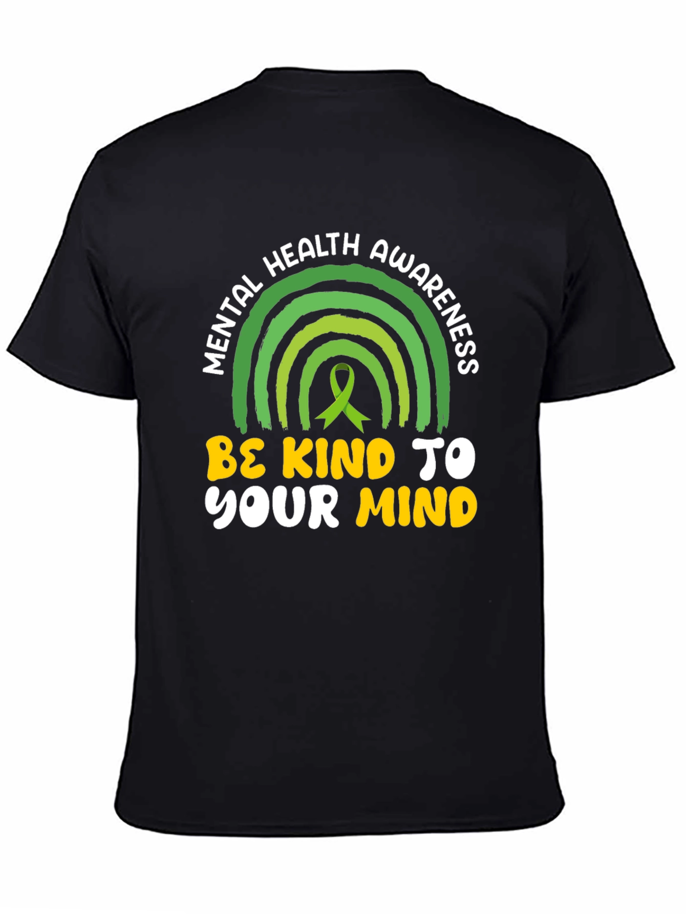 Black Mental Health Awareness T-Shirt - Be Kind To Your Mind view 4