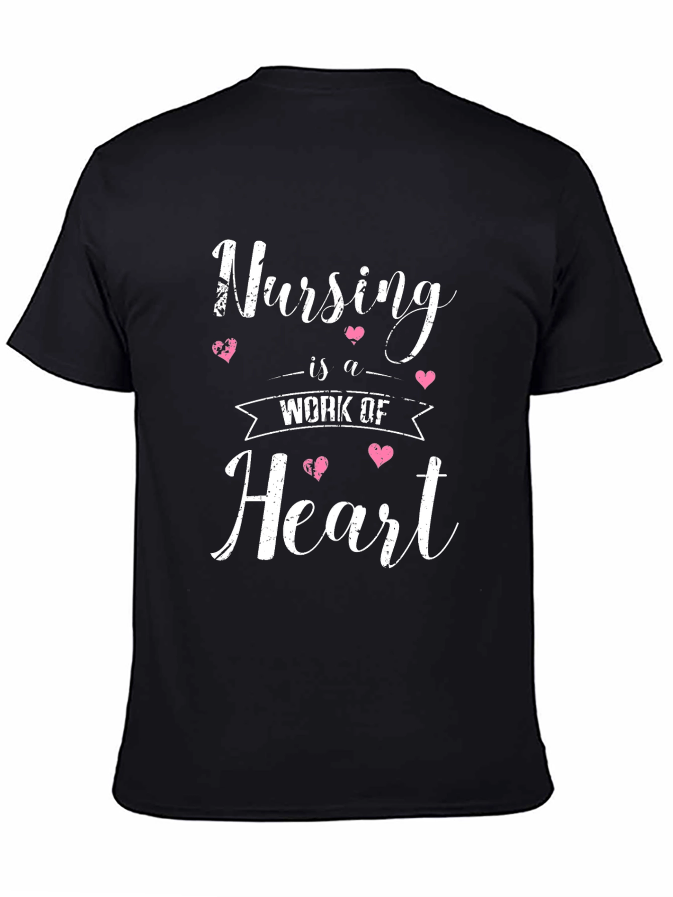 Black Nursing is a Work of Heart T-Shirt view 4