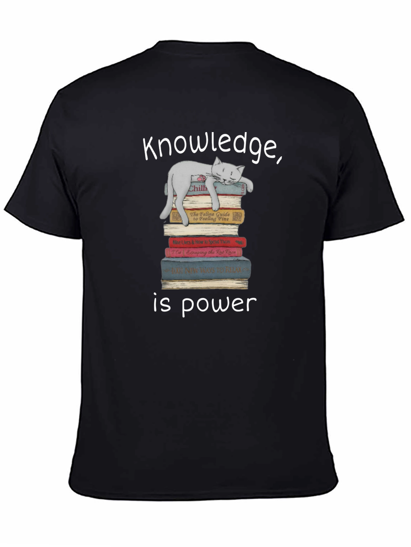 Black Knowledge is Power Cat Lover T-Shirt view 4
