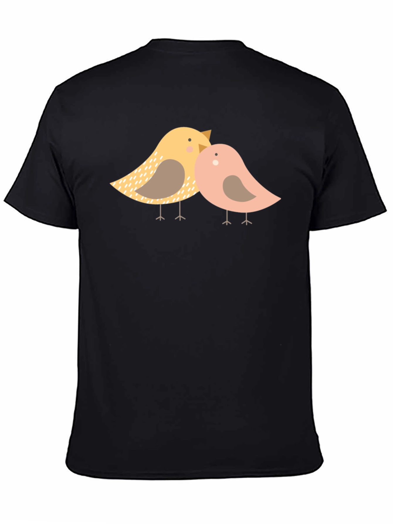 Black Cute Bird Graphic Tee - Black view 4