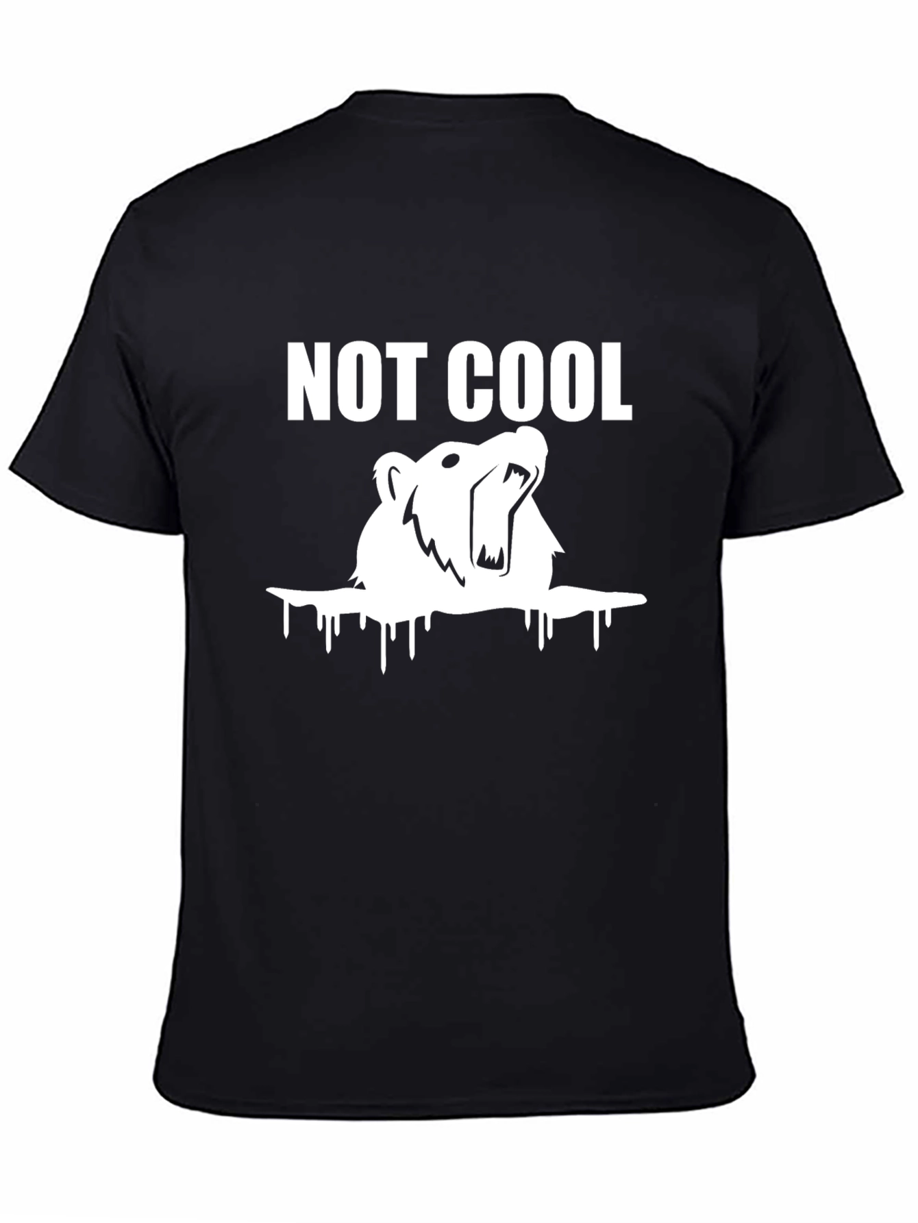 Black "Not Cool" Bear Graphic T-Shirt view 4