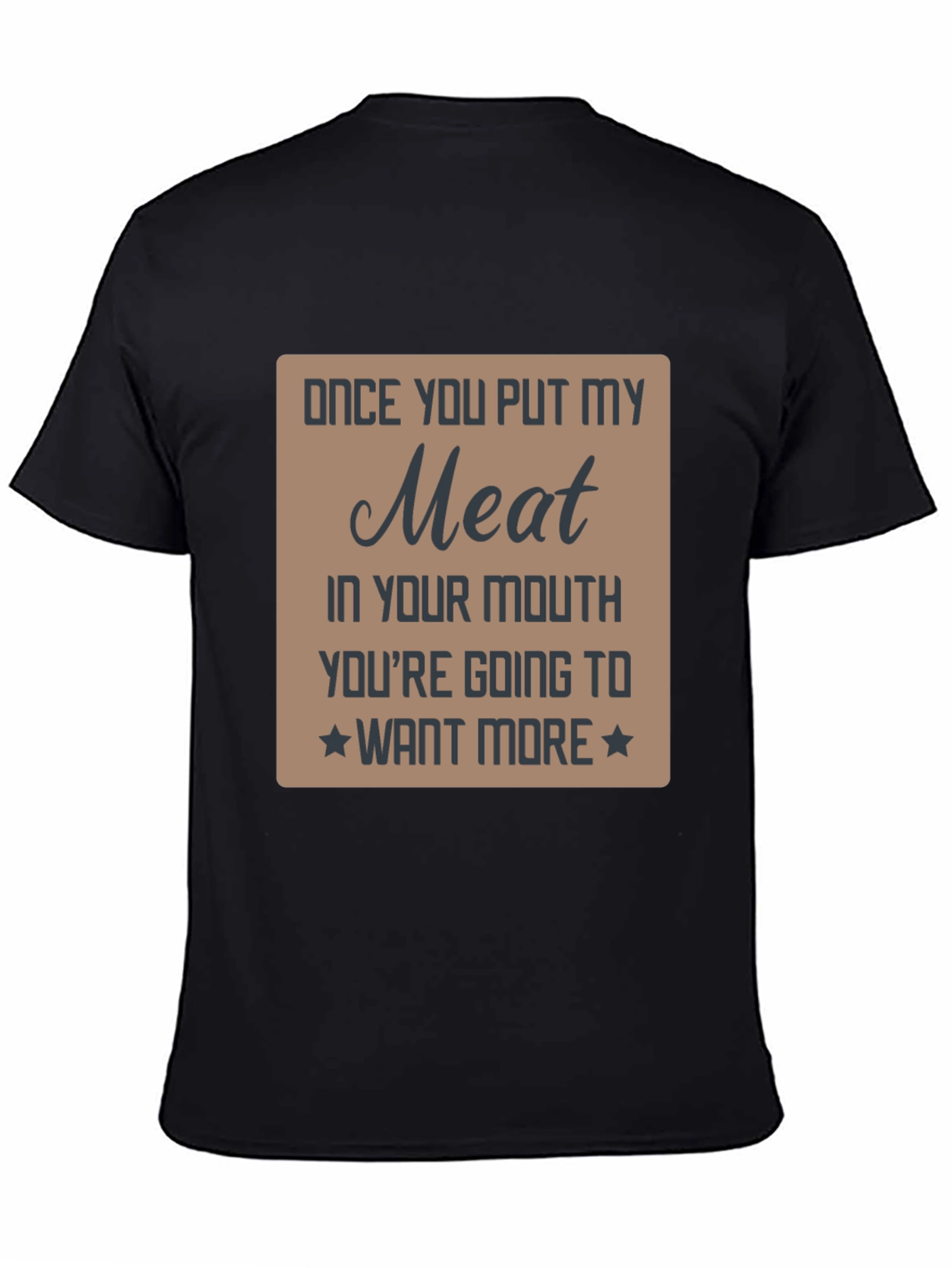 Black Funny "Meat" Graphic Novelty T-Shirt view 4