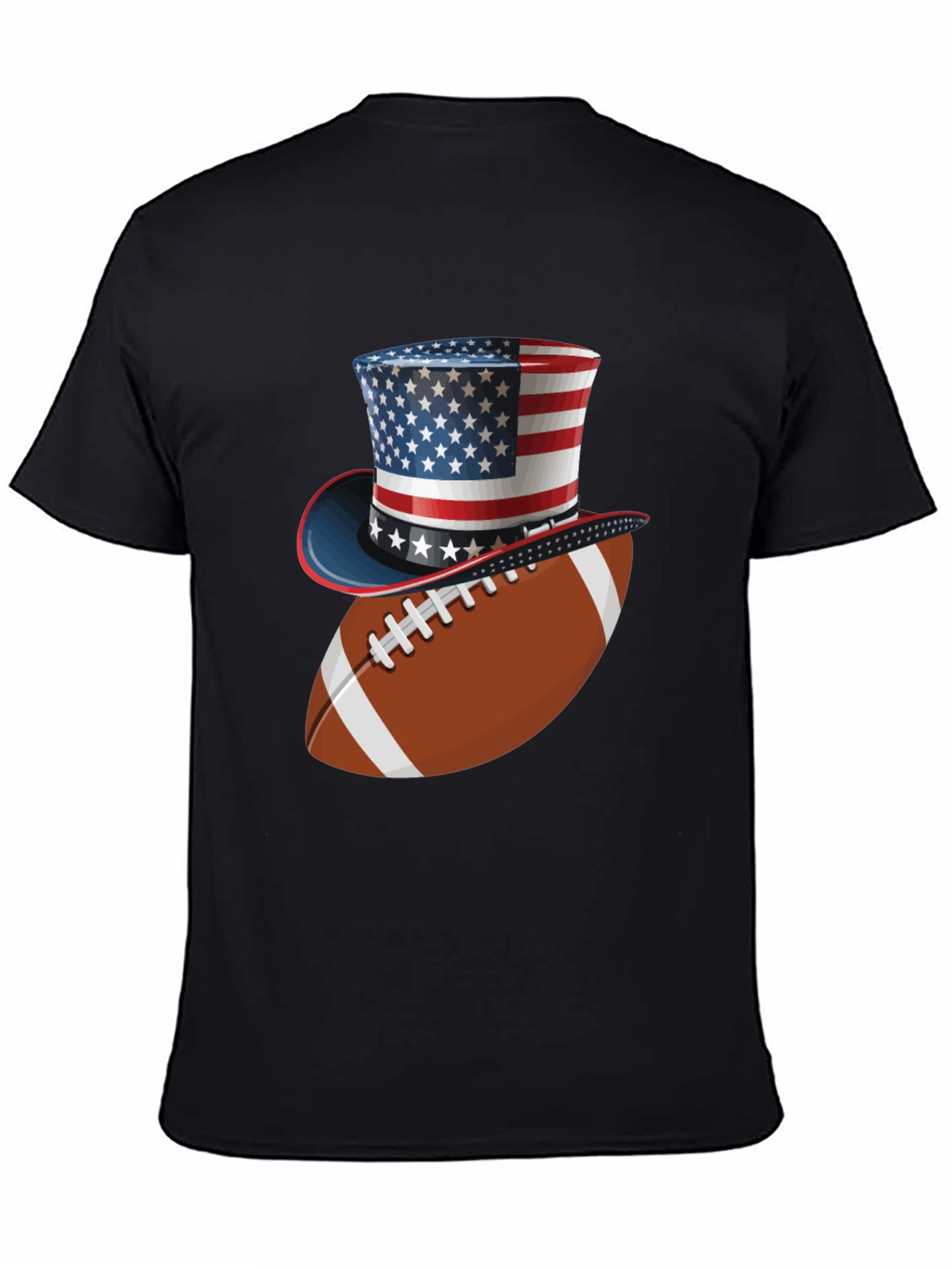 Black Patriotic Football T-Shirt - American Pride view 4