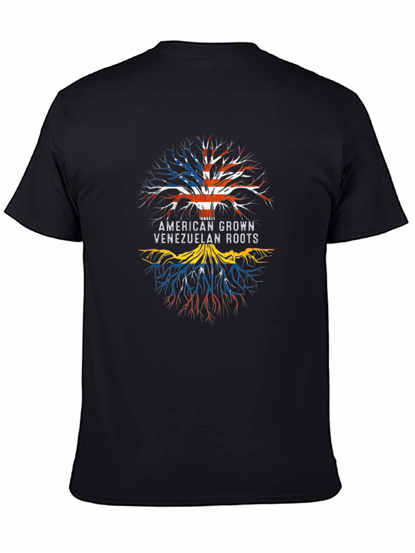Black American Grown Venezuelan Roots T-Shirt view 4