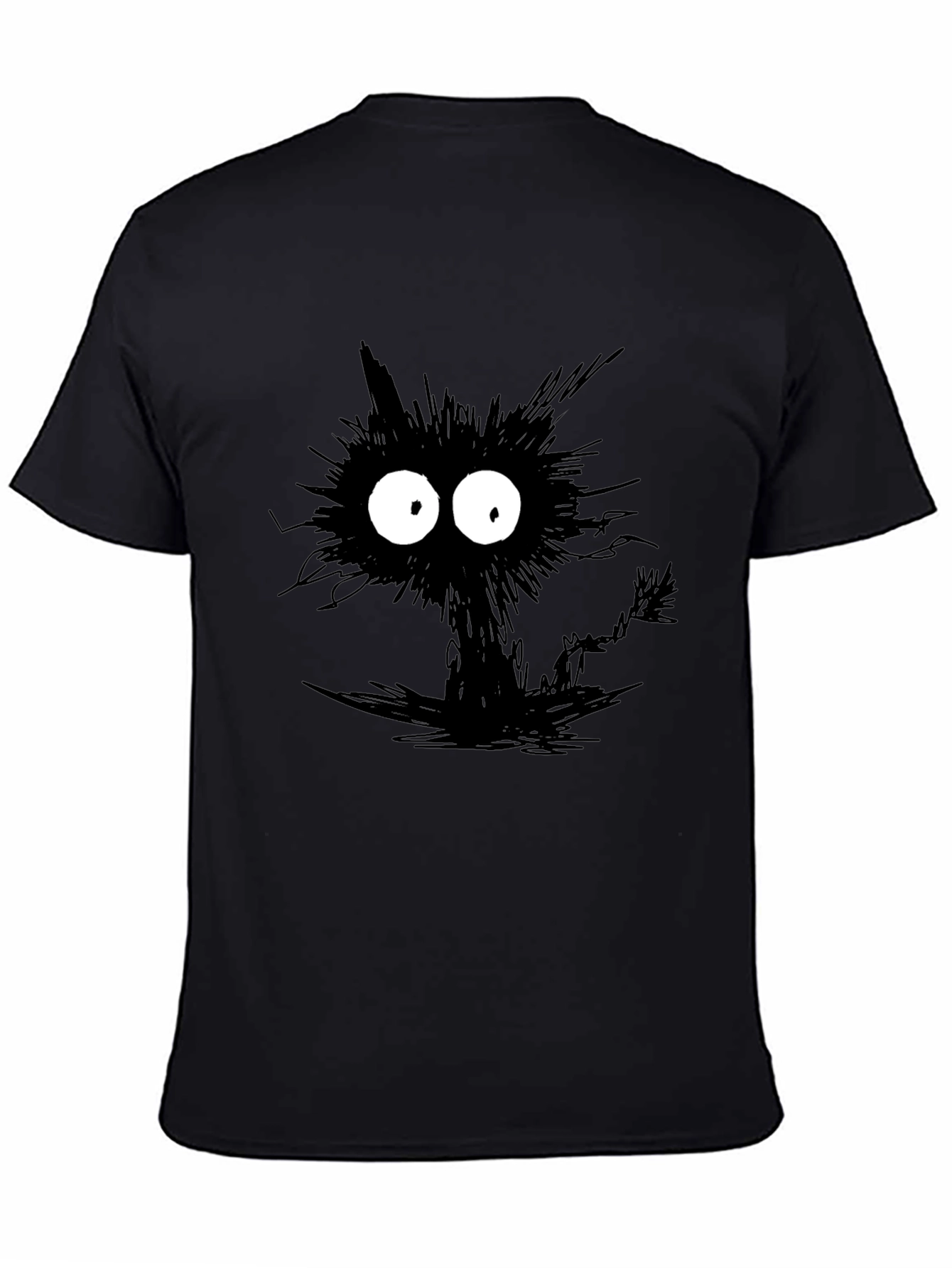 Black Black Cat Cartoon T-Shirt view 4