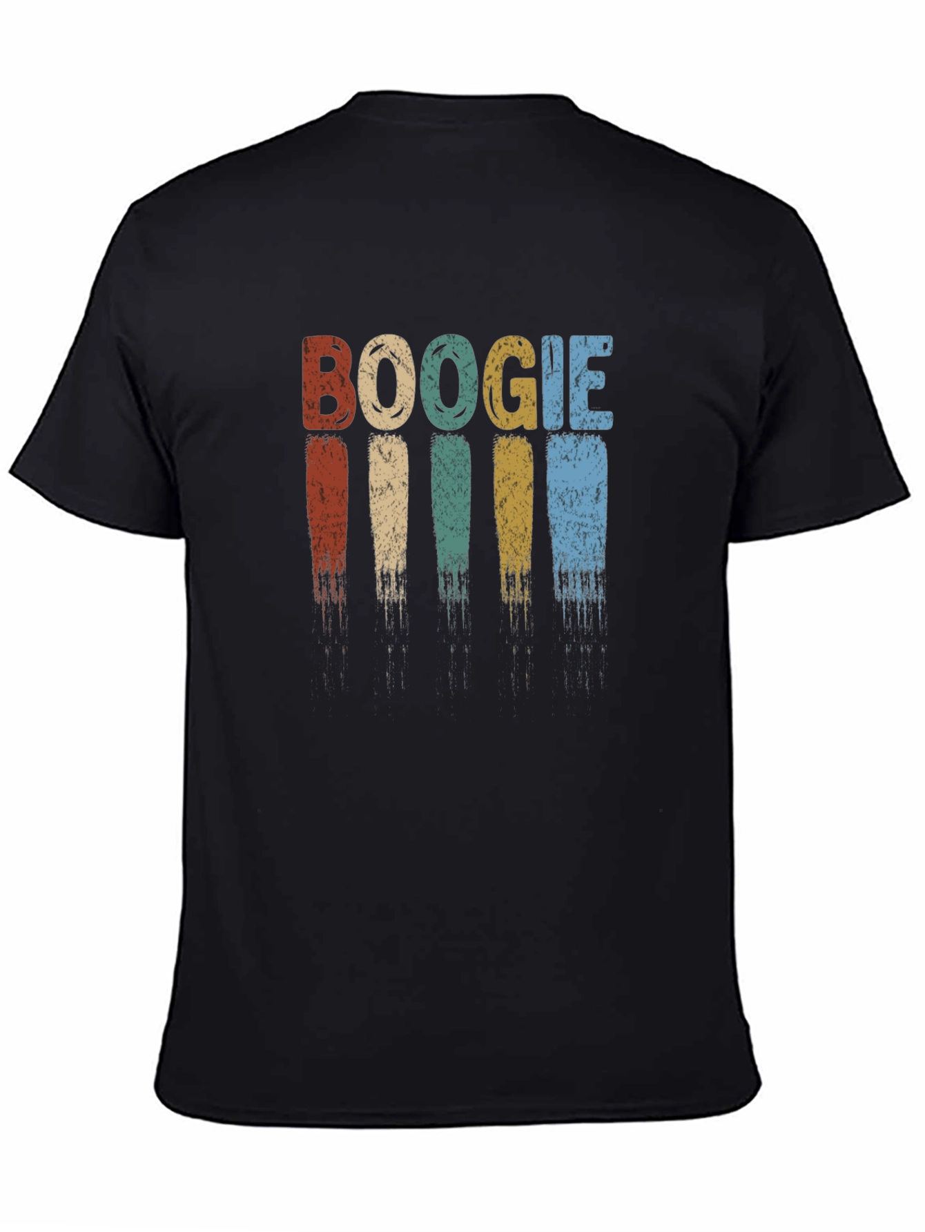 Black Boogie Retro Style Graphic Tee - Black view 4