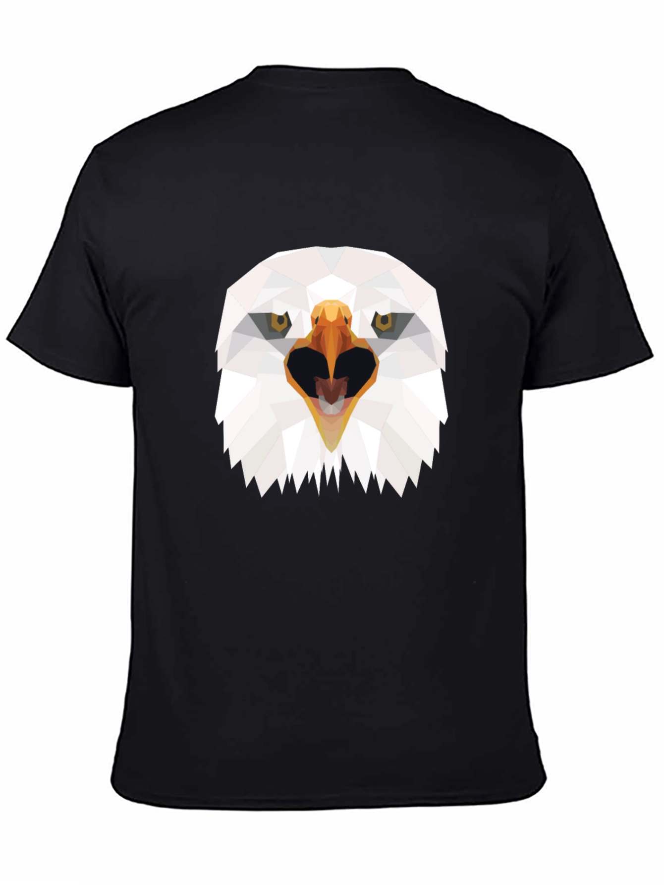 Black Geometric Eagle Graphic T-Shirt - Bold Black Tee view 4