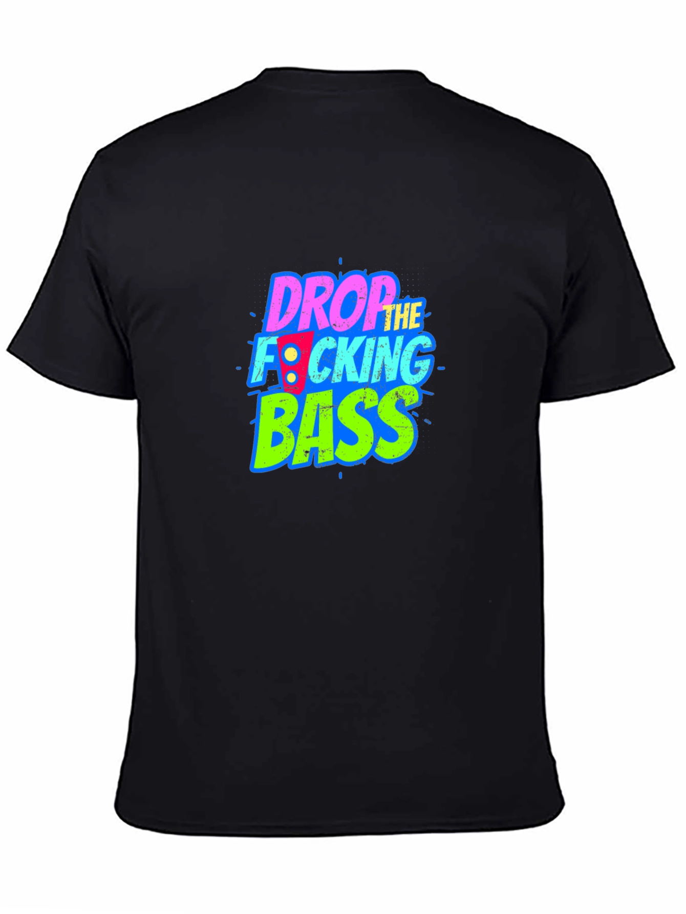 Black Drop the Bass Graphic Tee - Black Cotton Comfort view 4