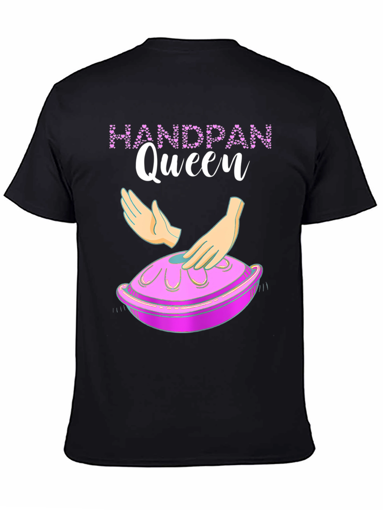 Black Handpan Queen Graphic Tee - Musical Instrument T-Shirt view 4