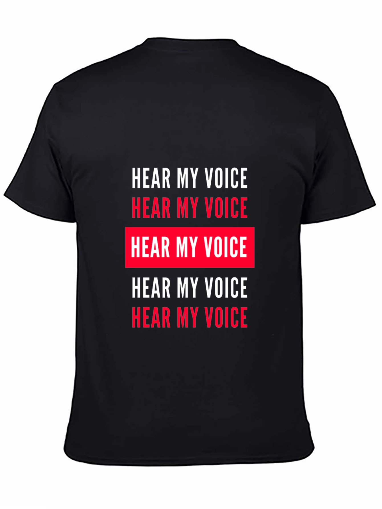 Black Hear My Voice T-Shirt - Statement Tee view 4