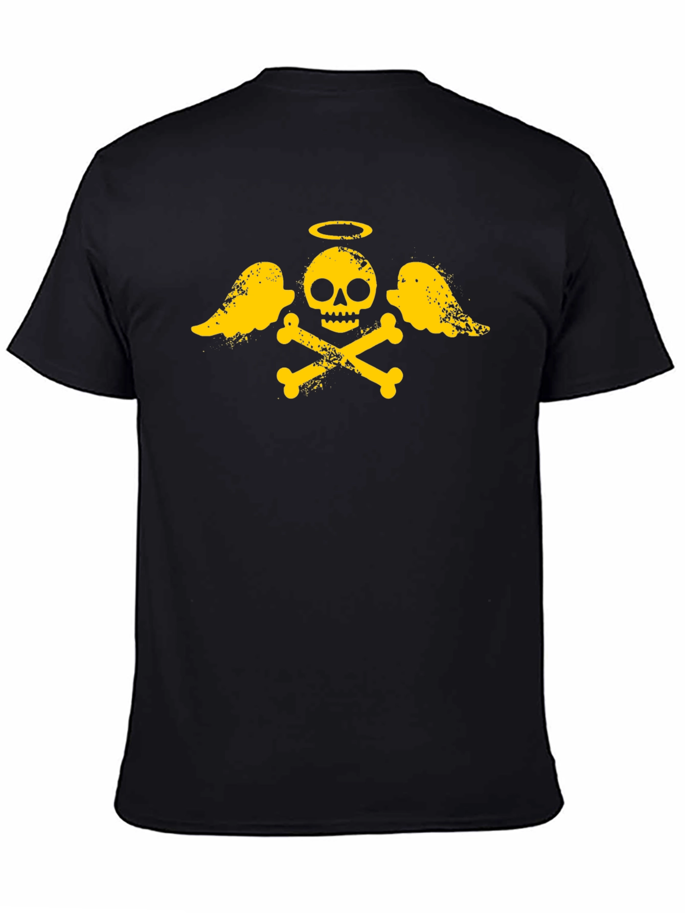 Black Skull and Crossbones Graphic T-Shirt - Black view 4