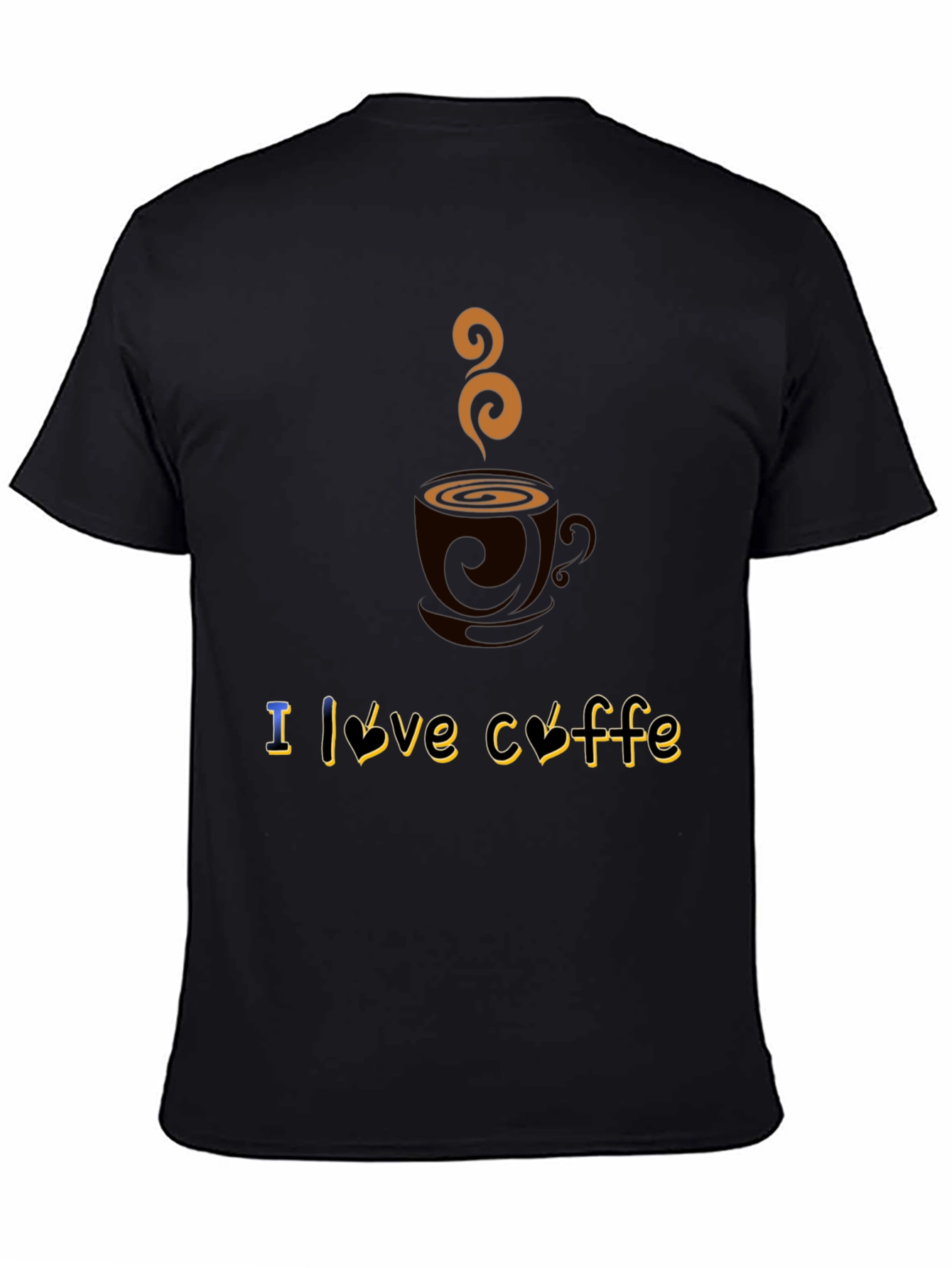 Black I Love Coffee Graphic T-Shirt - Soft Cotton Blend view 4