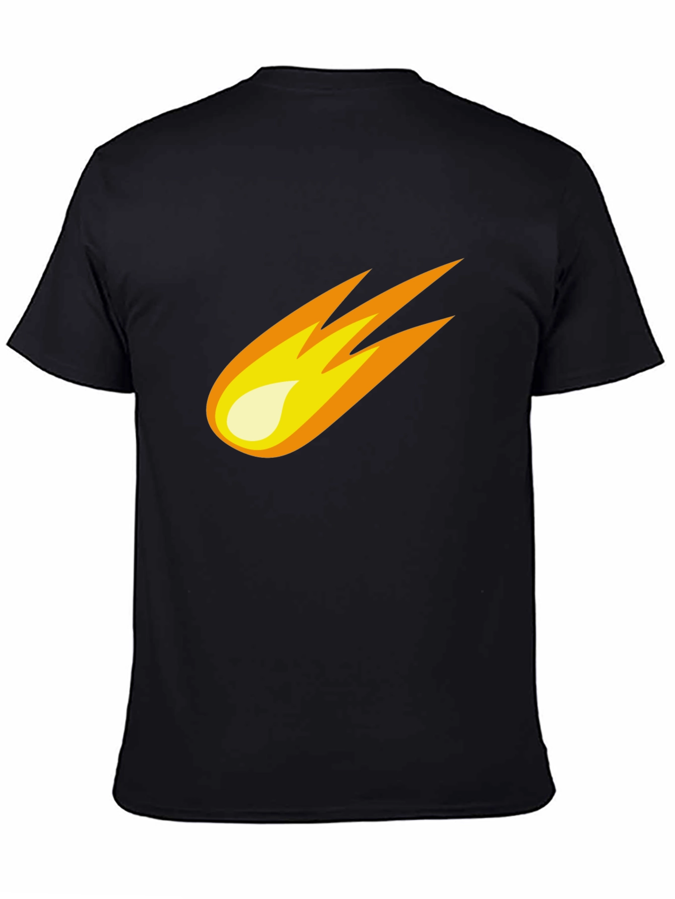 Black Meteor Graphic Tee - Black Cotton Blend T-Shirt view 4