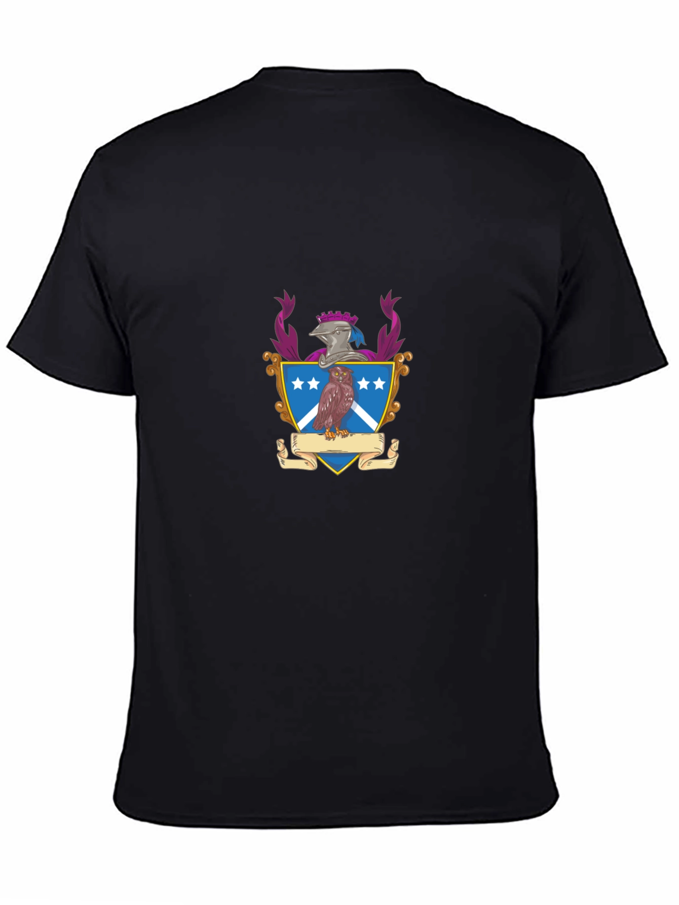 Black Black T-Shirt with Family Crest Graphic view 4