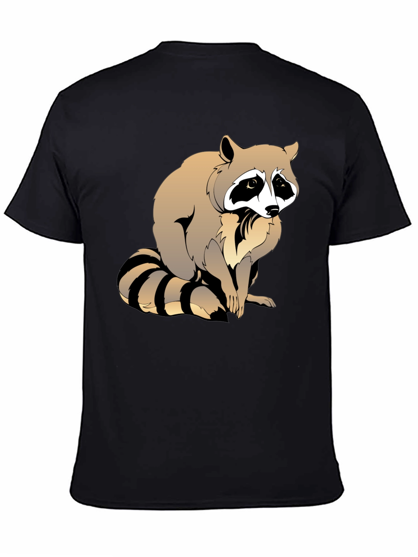 Black Raccoon Graphic T-Shirt - Men's Black Crew Neck Tee view 4