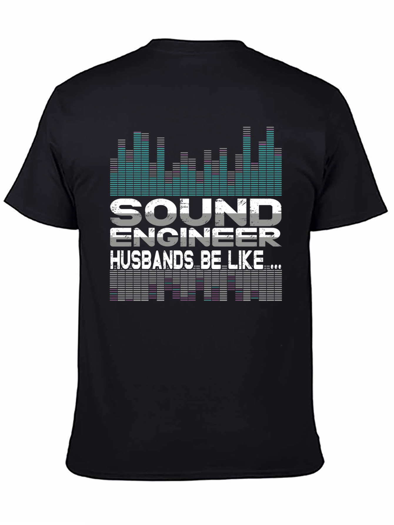Black Sound Engineer Husband Graphic T-Shirt view 4