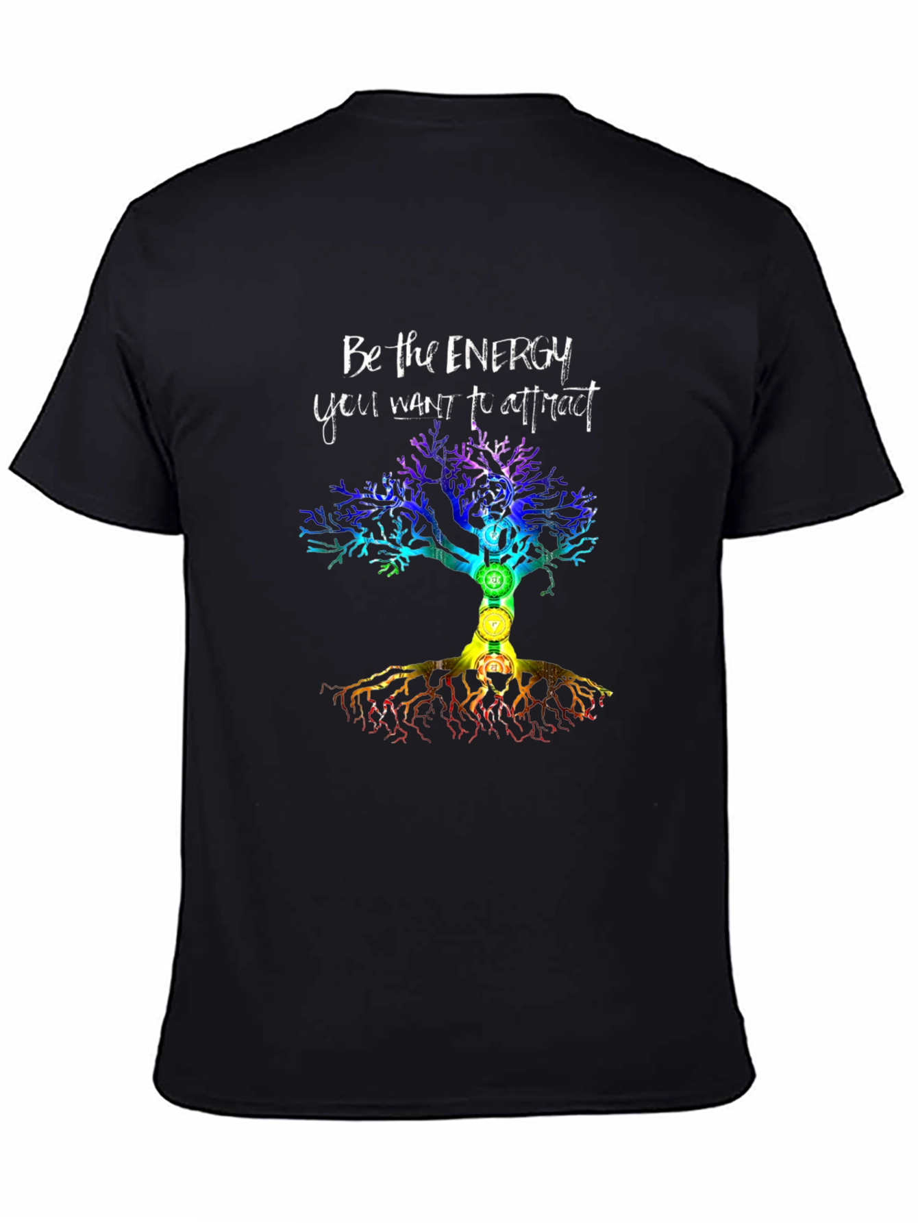 Black Energy Tree Chakra Graphic T-Shirt view 4