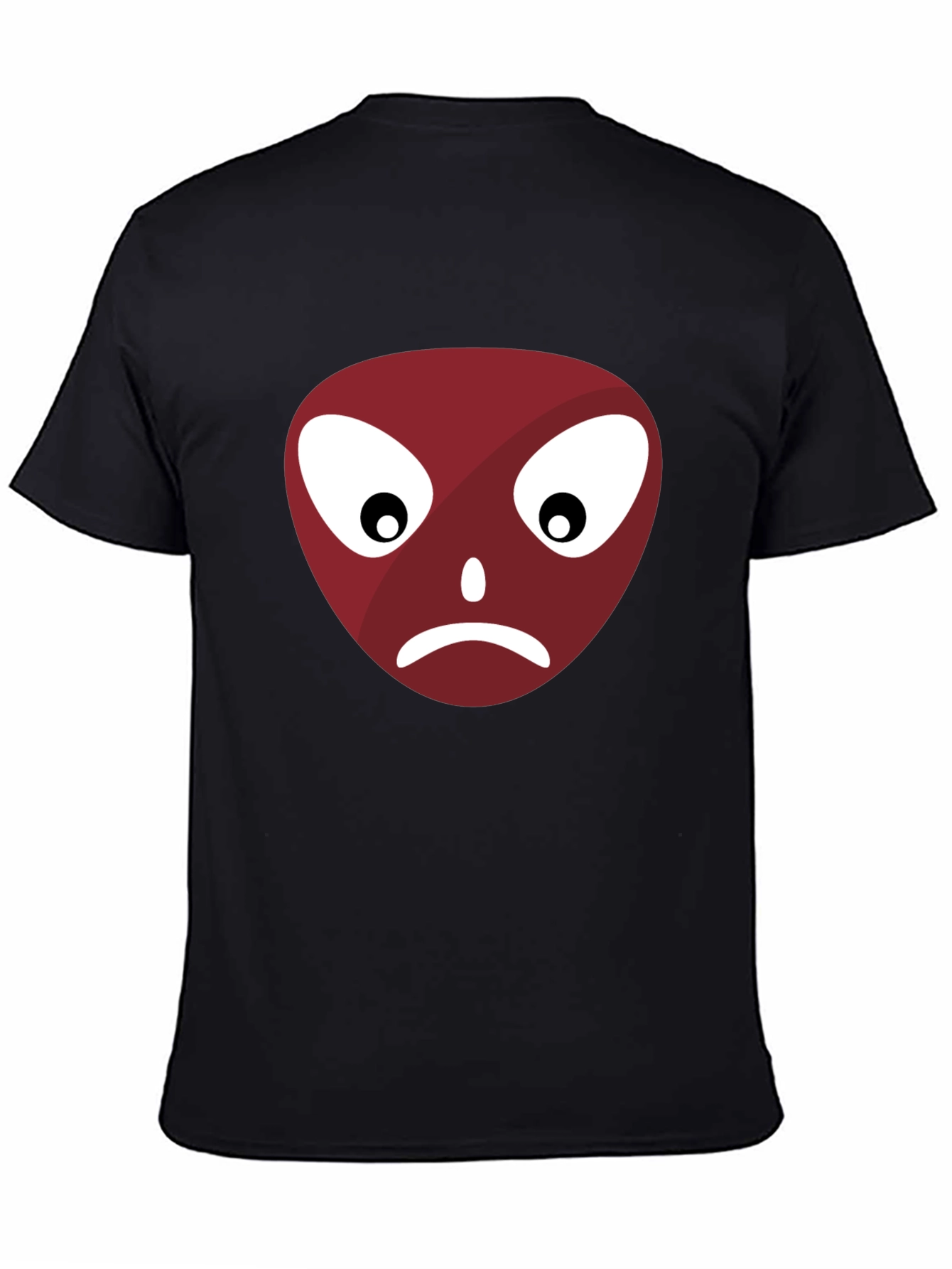 Black Sad Face Graphic T-Shirt - Casual Wear view 4