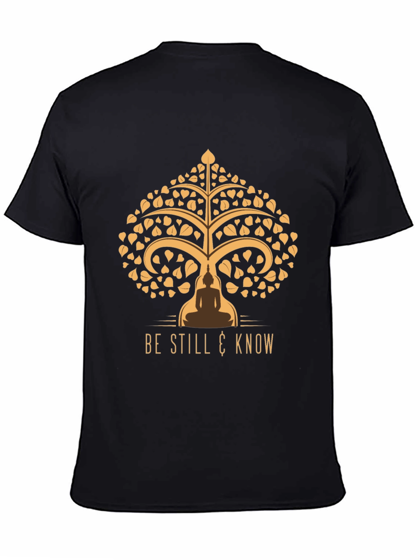 Black Be Still & Know Tee - Spiritual Tree of Life Design view 4
