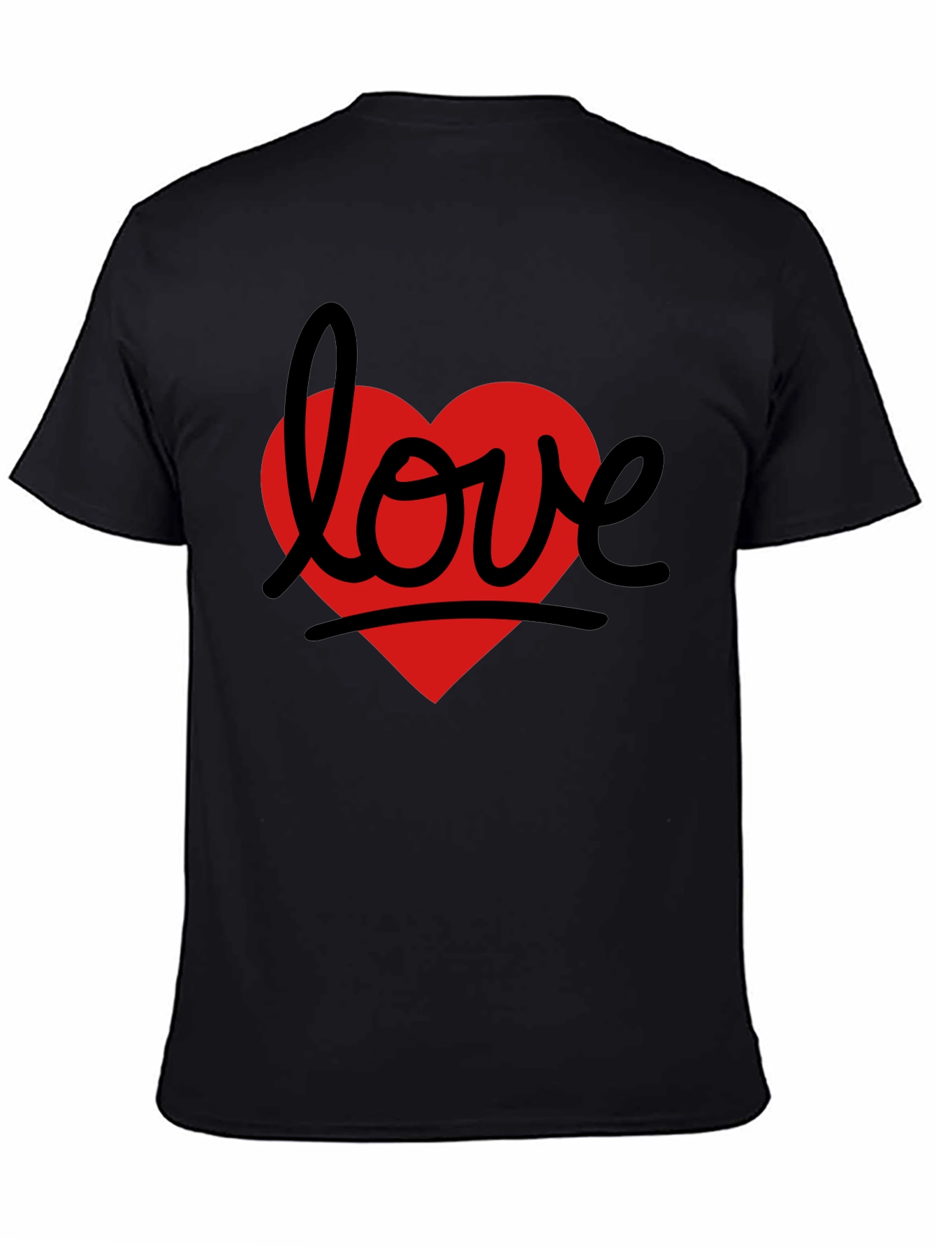 Black Love Heart Graphic Tee - Black view 4
