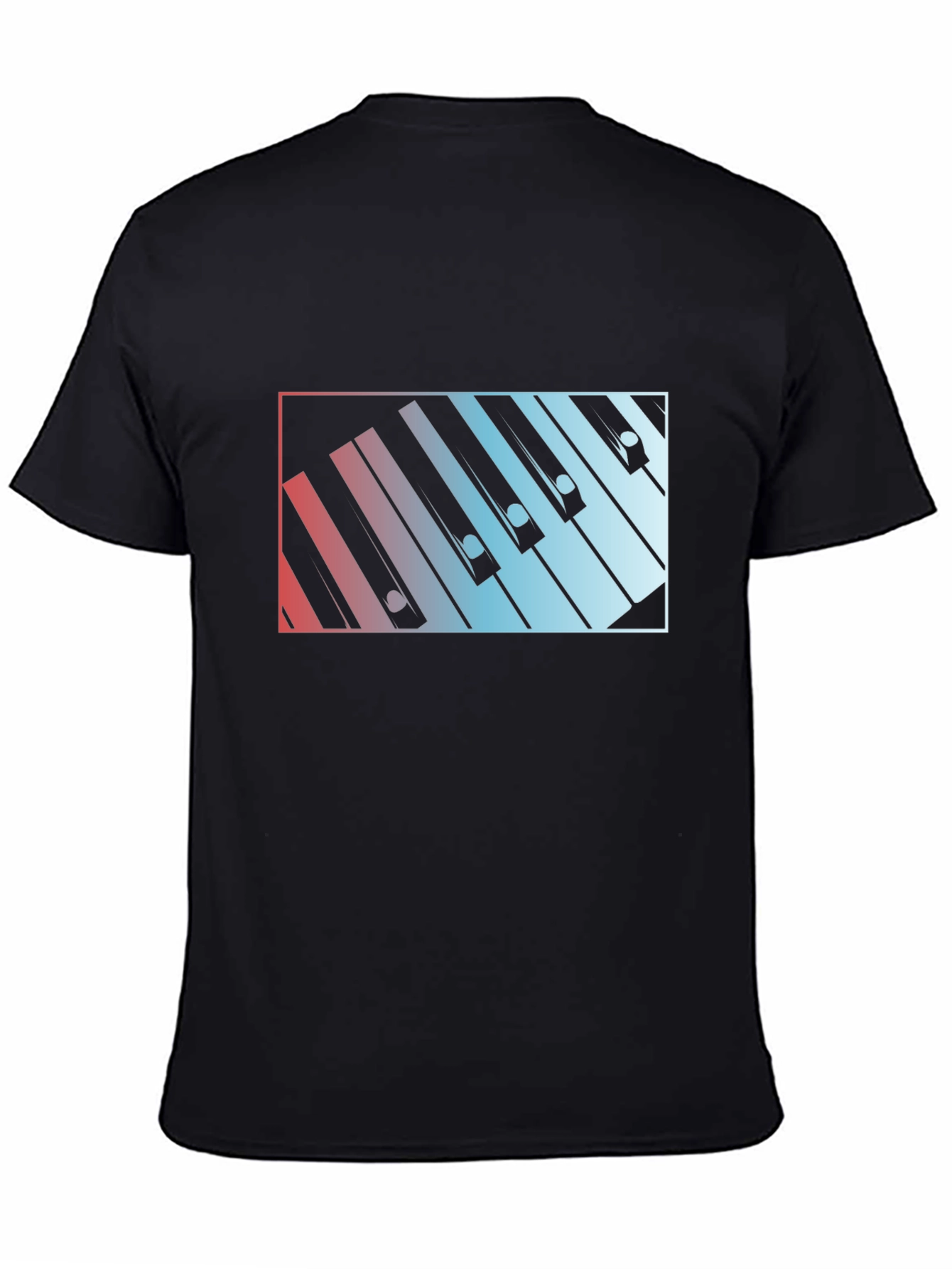 Black Piano Keys Graphic Tee - Music Lover Shirt view 4