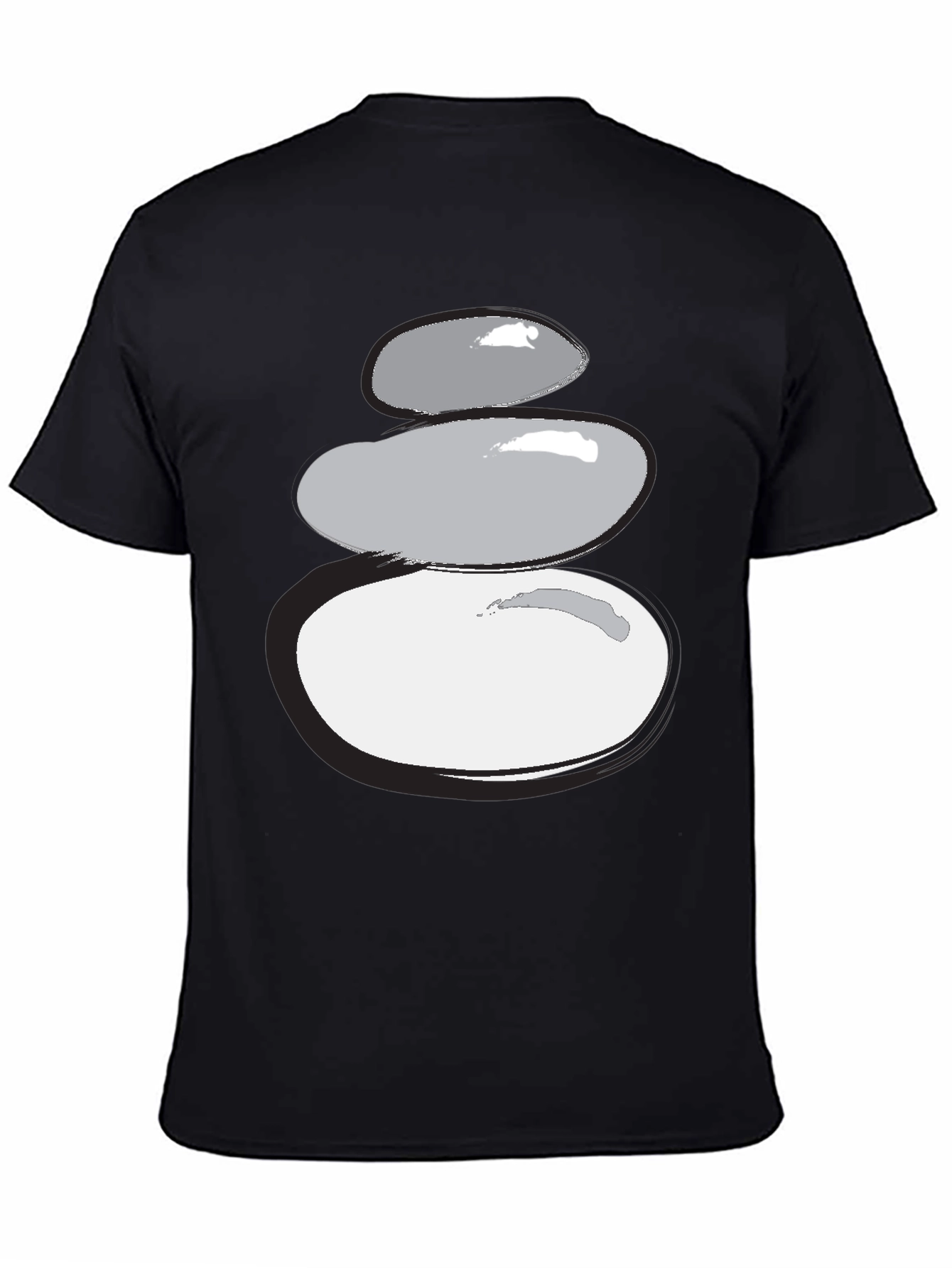 Black Stacked Stones Graphic Tee - Zen Style view 4