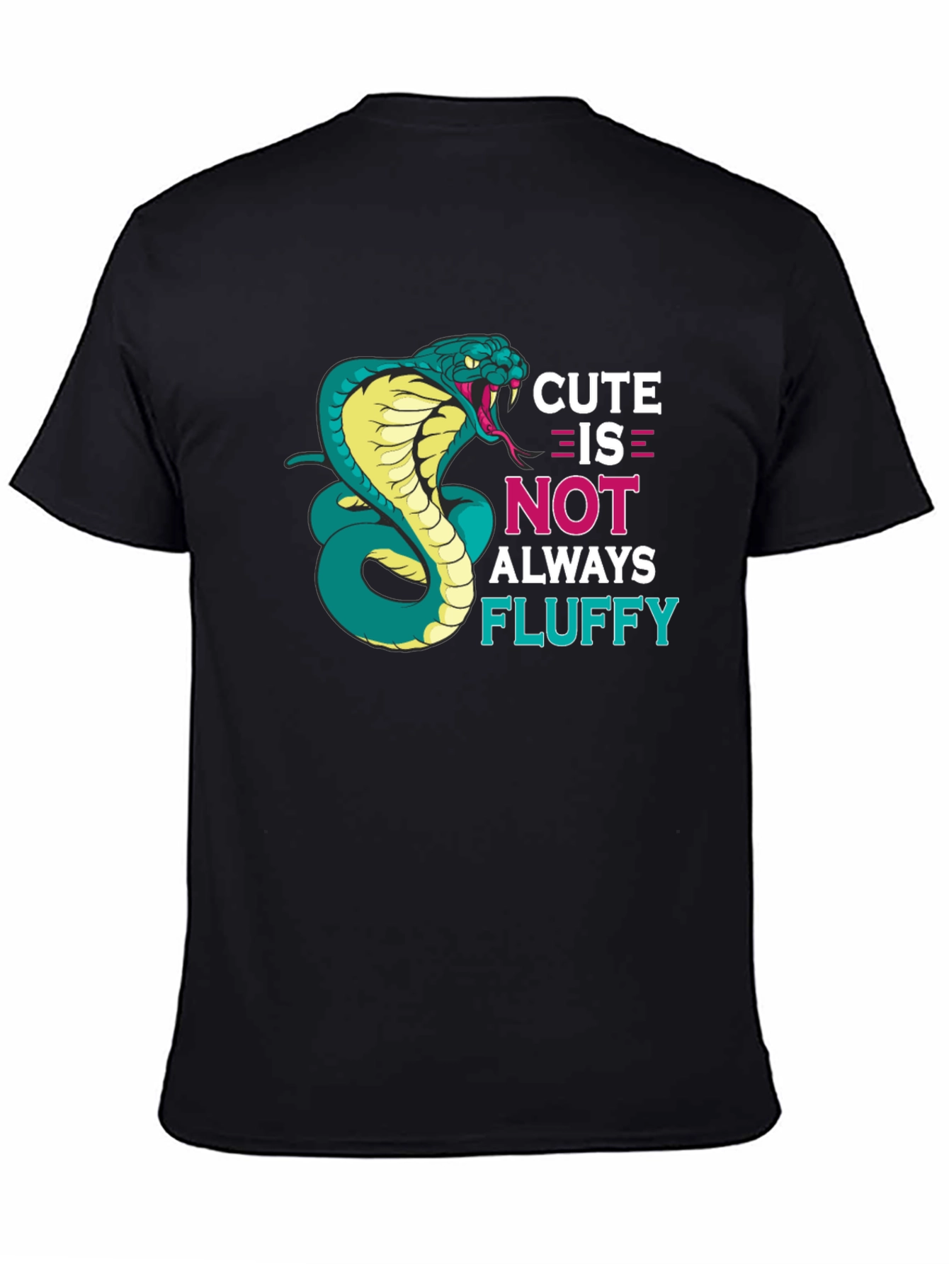 Black Cute Cobra Snake T-Shirt - Funny Graphic Tee view 4