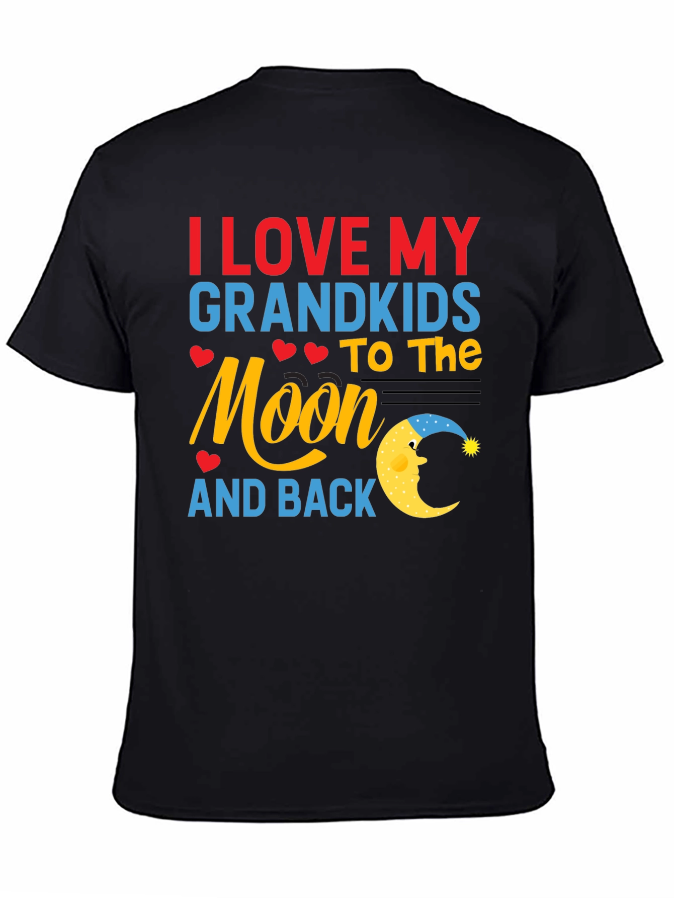 Black I Love My Grandkids to the Moon and Back T-Shirt view 4