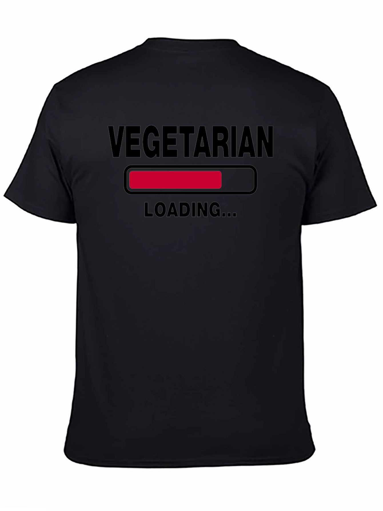 Black Vegetarian Loading T-Shirt - Funny Vegan Tee view 4