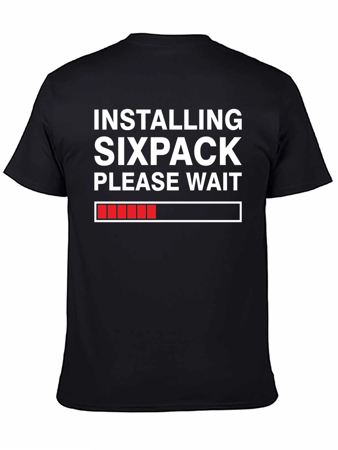 Black Installing Sixpack T-Shirt - Funny Gym Workout Tee view 4