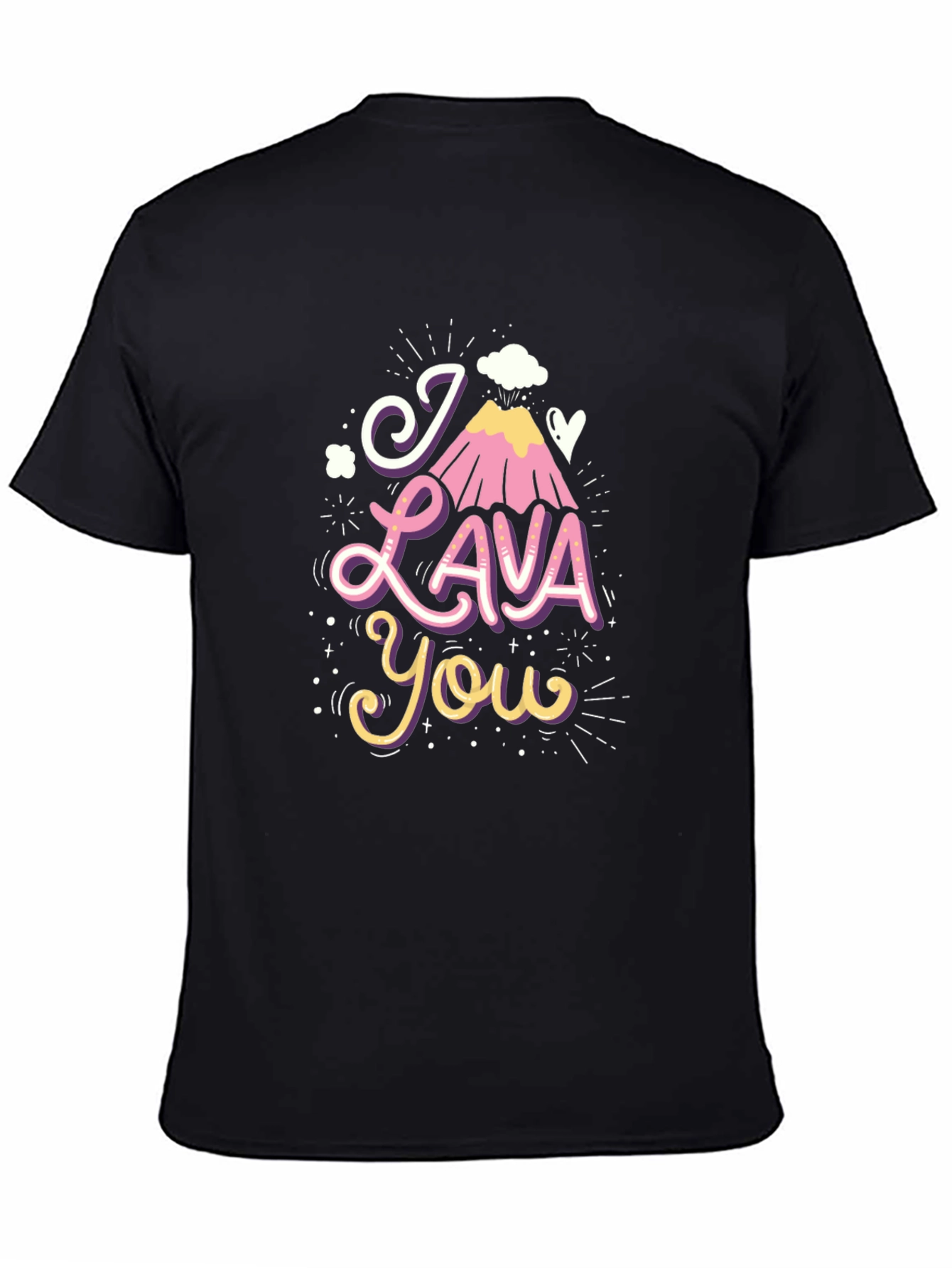 Black I Lava You Graphic Tee - Funny Valentine's Day Shirt view 4