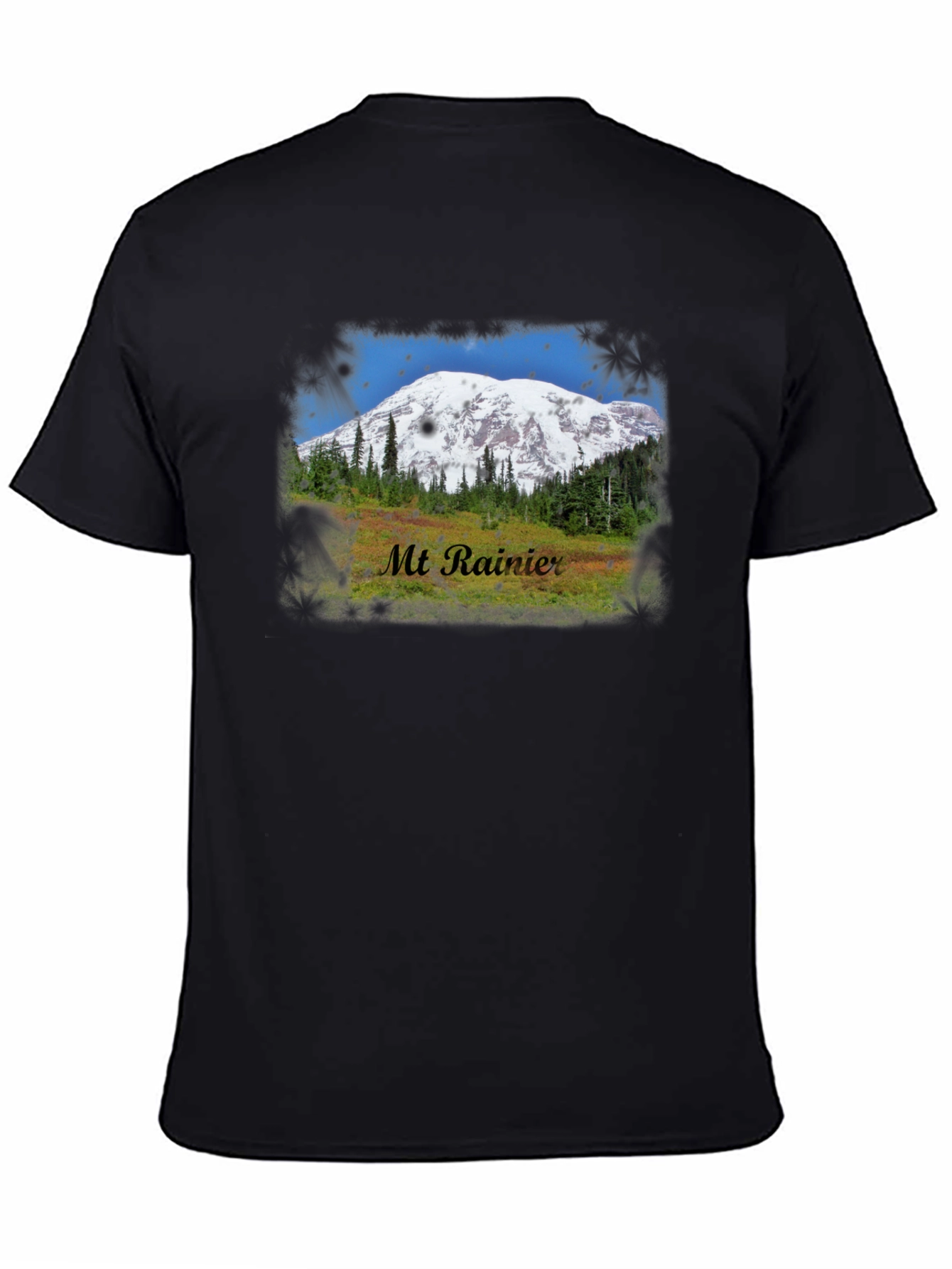 Black Mt. Rainier Graphic T-Shirt - Nature Inspired Tee view 4