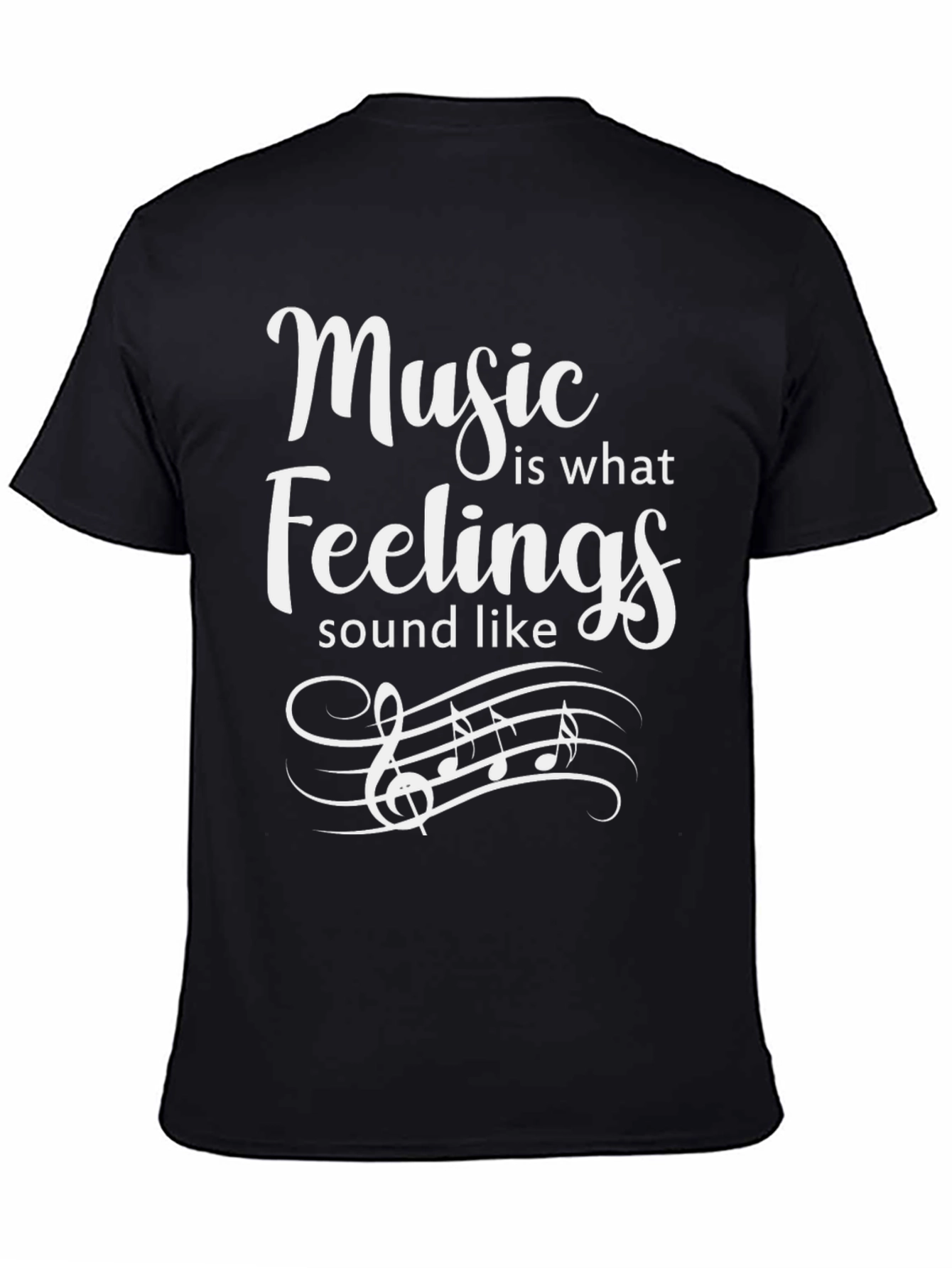 Black Music is What Feelings Sound Like Black T-Shirt view 4