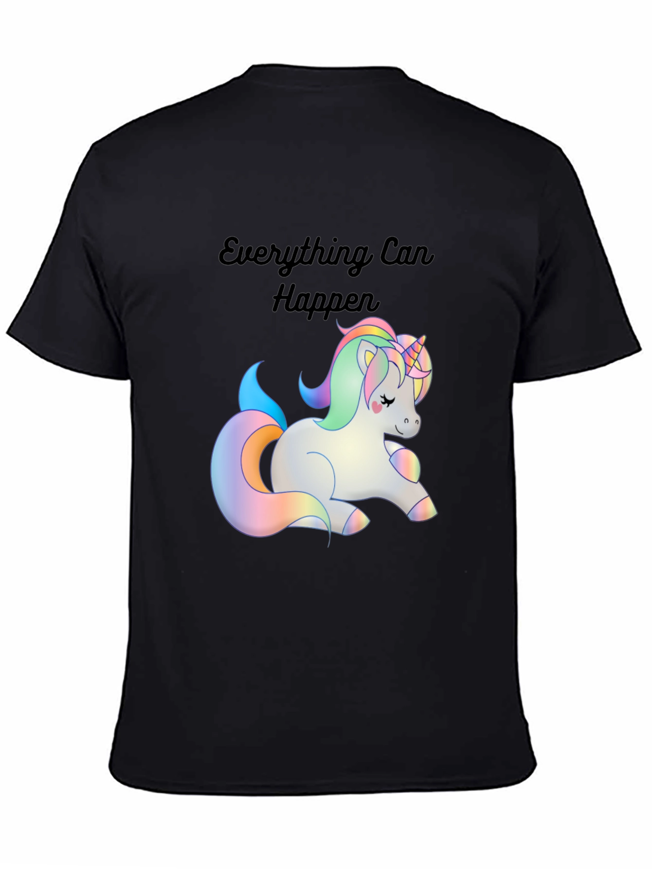 Black Unicorn Magic T-Shirt - Everything Can Happen view 4