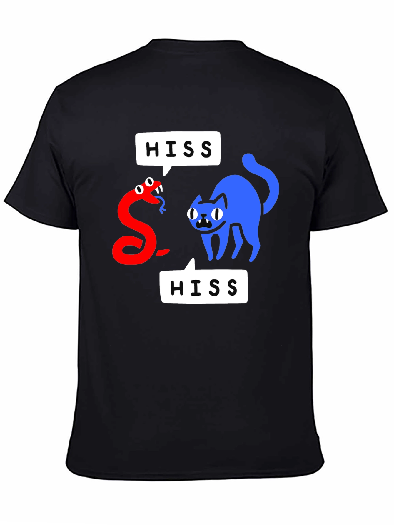 Black Hiss-terical Cat & Snake Graphic Tee view 4