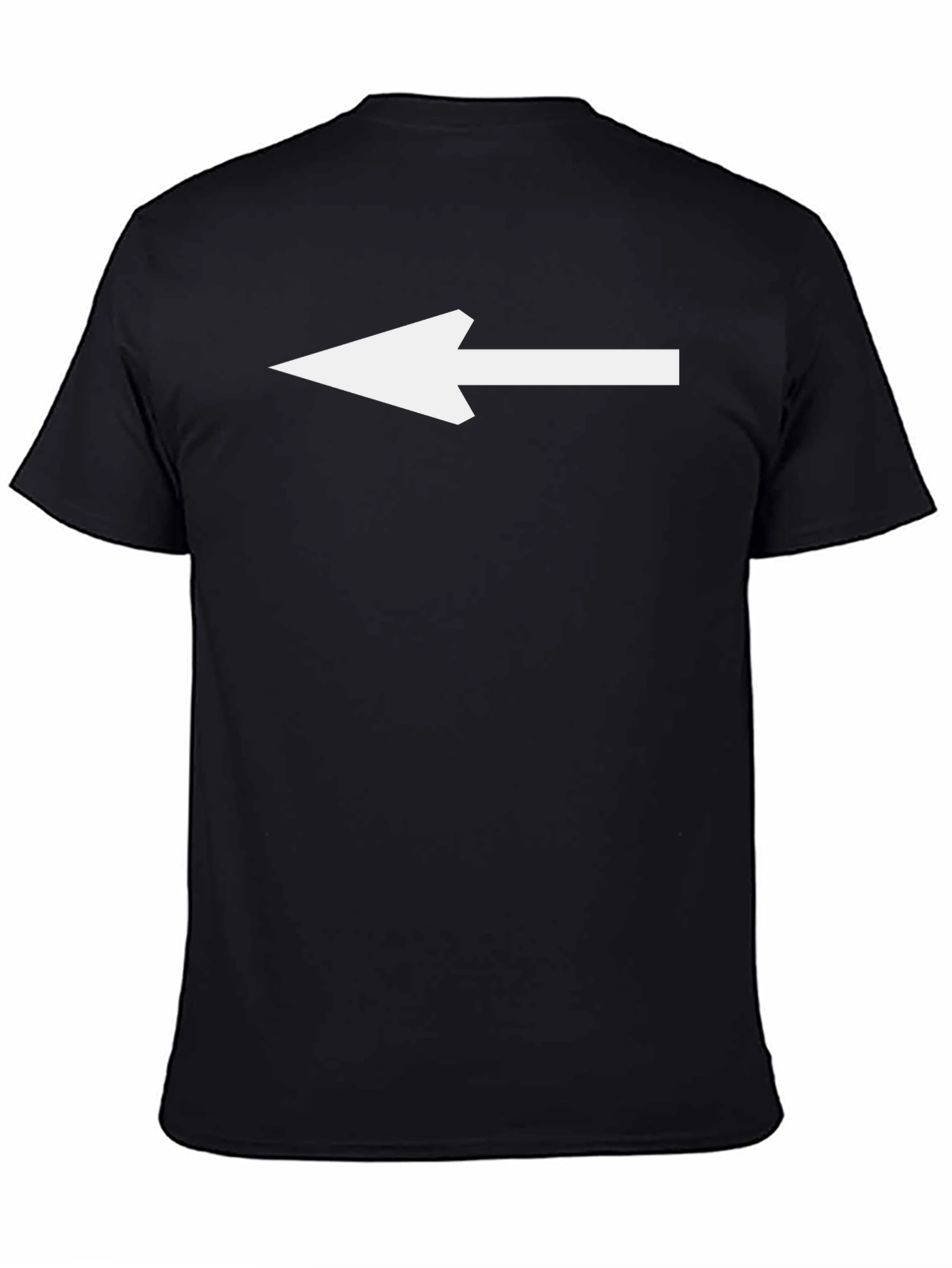 Black Left Arrow Graphic Tee - Black Cotton Casual Shirt view 4