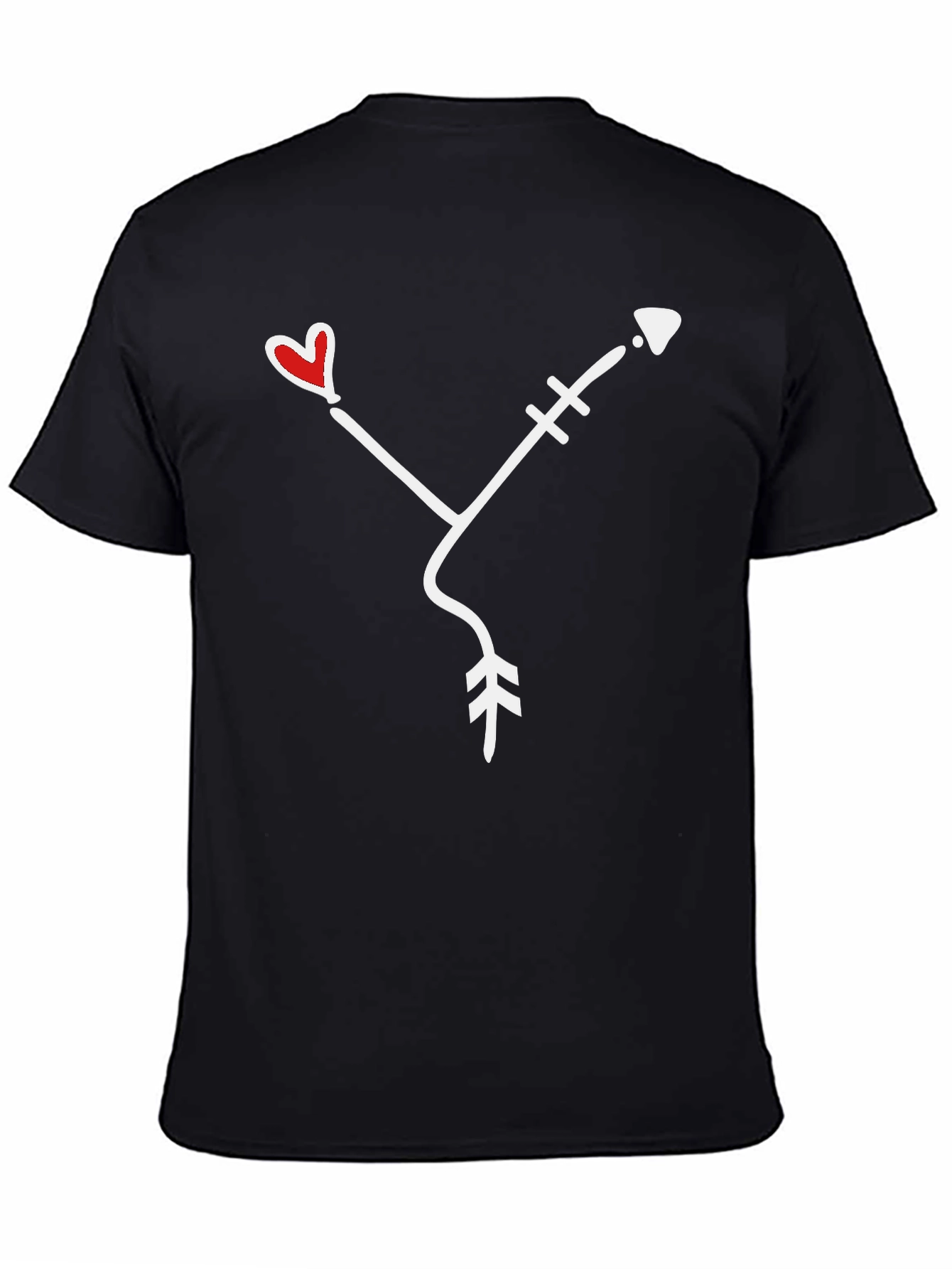 Black Heart Arrow Graphic Tee - Black Casual Shirt view 4